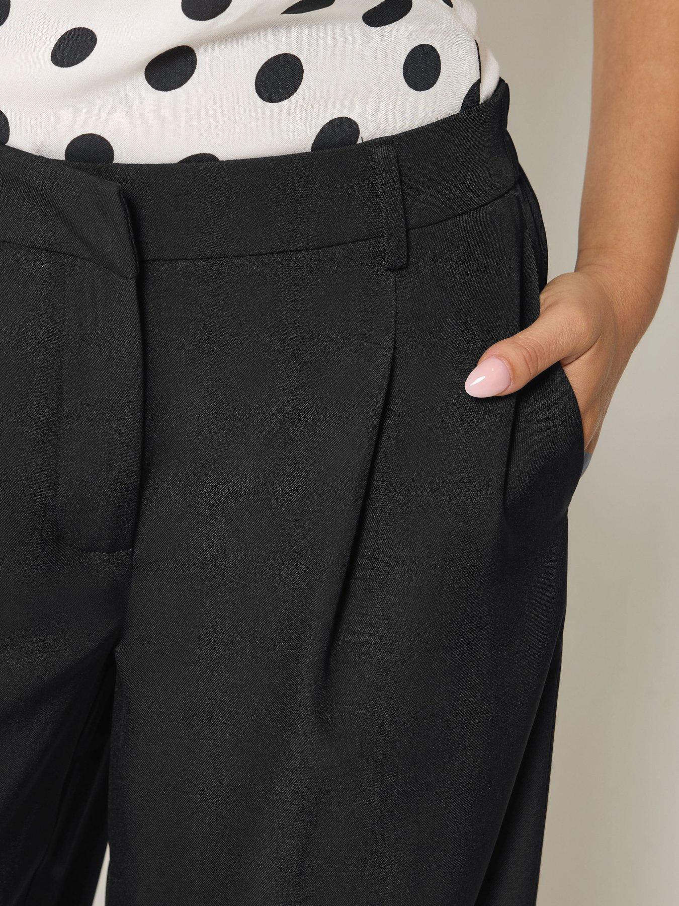 Image 4 of 4 of PixieGirl Petite Barrel Leg Trousers - Black