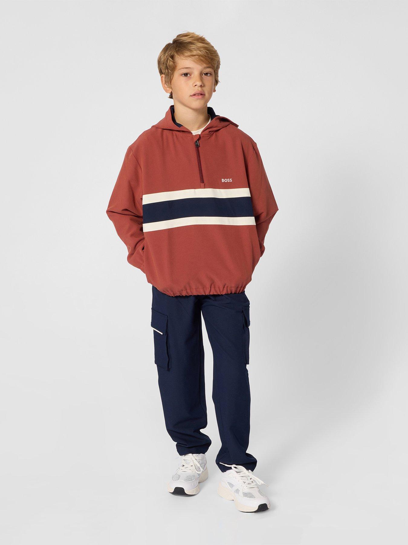Image 1 of 4 of BOSS Boys 1/2 Zip Hoodie - Red