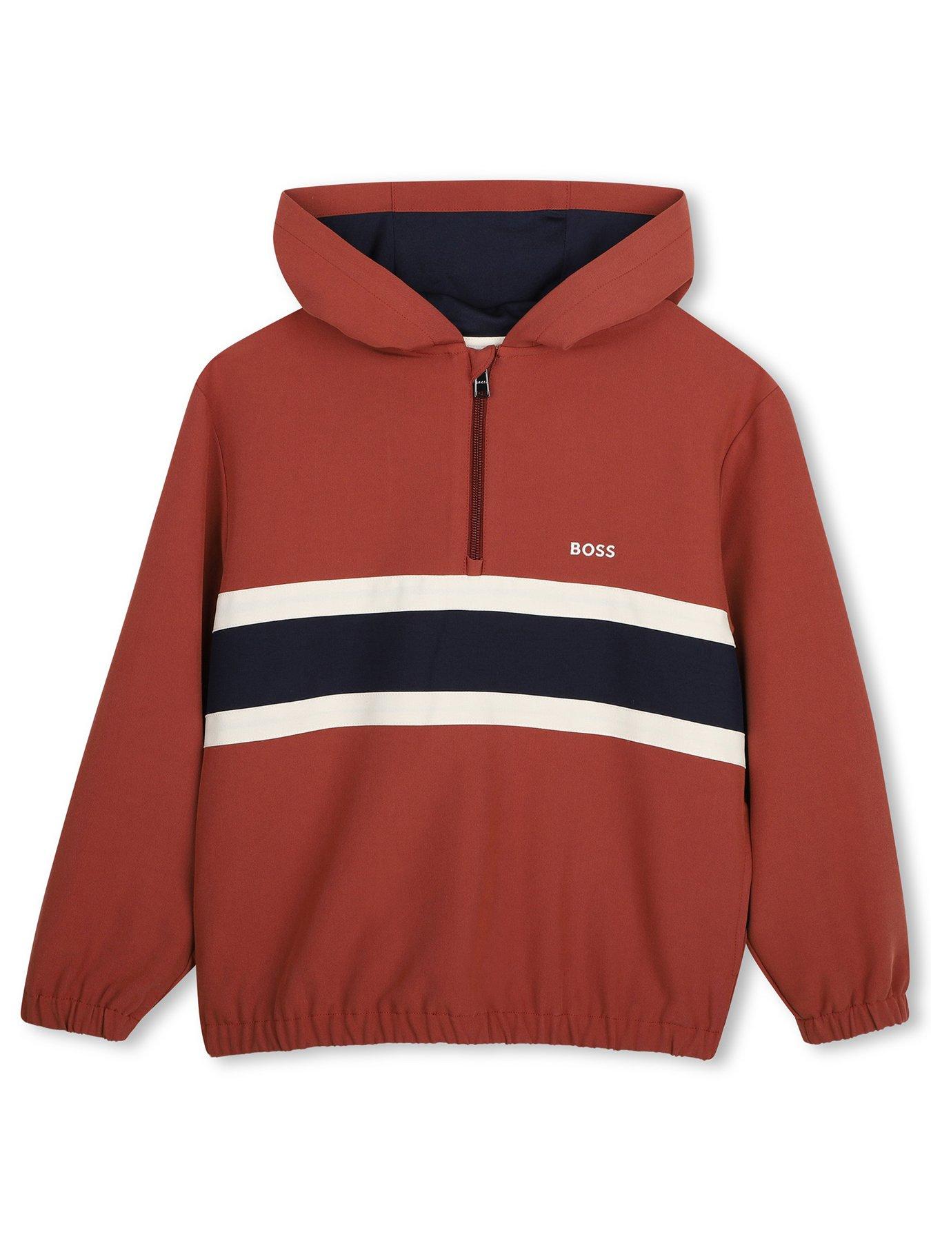 Image 2 of 4 of BOSS Boys 1/2 Zip Hoodie - Red