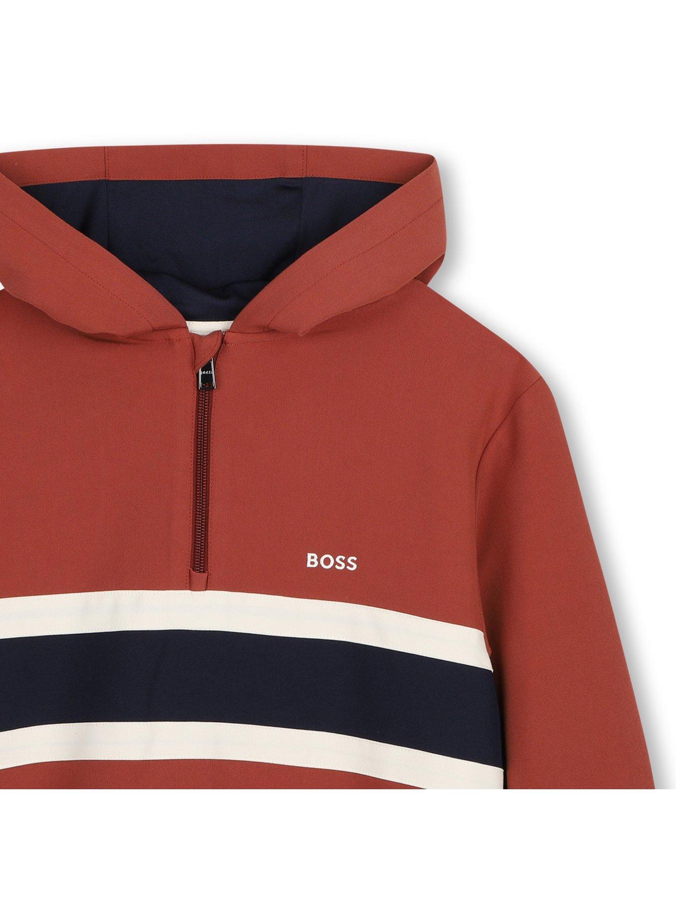 Image 4 of 4 of BOSS Boys 1/2 Zip Hoodie - Red