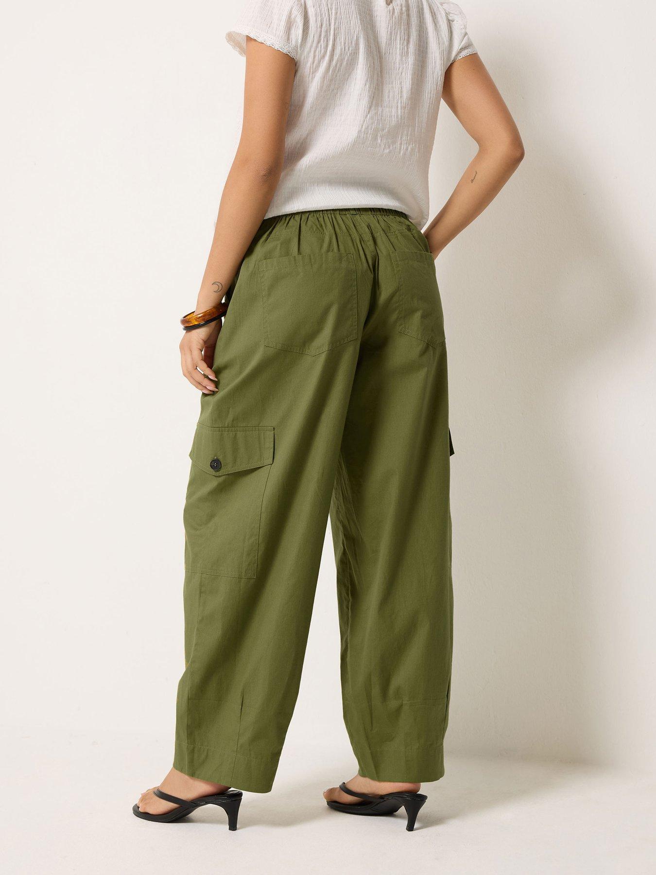Image 2 of 4 of PixieGirl Petite Poplin Cargo Pocket Trousers - Green