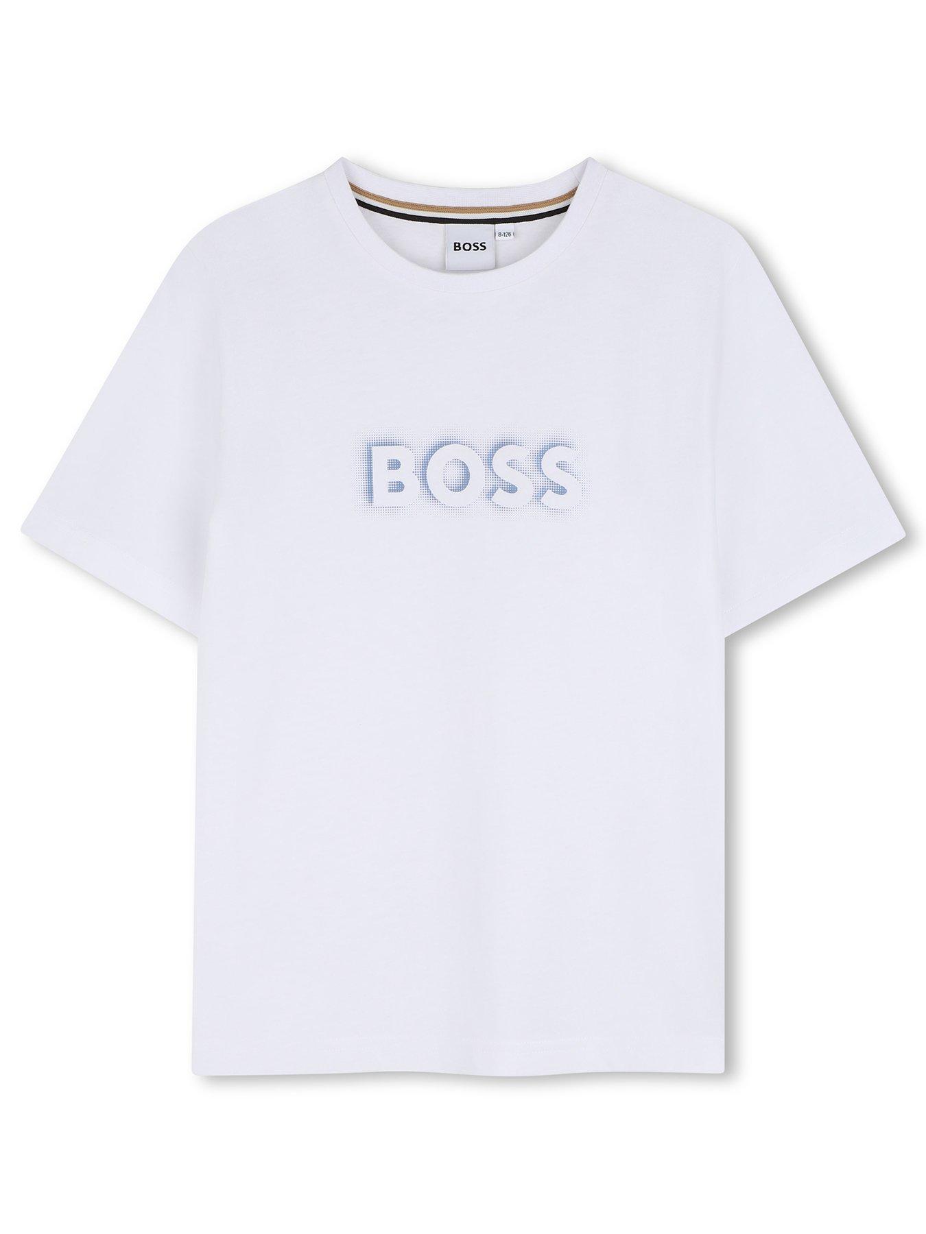 Image 1 of 3 of BOSS Boys Logo Short Sleeve T-shirt - White
