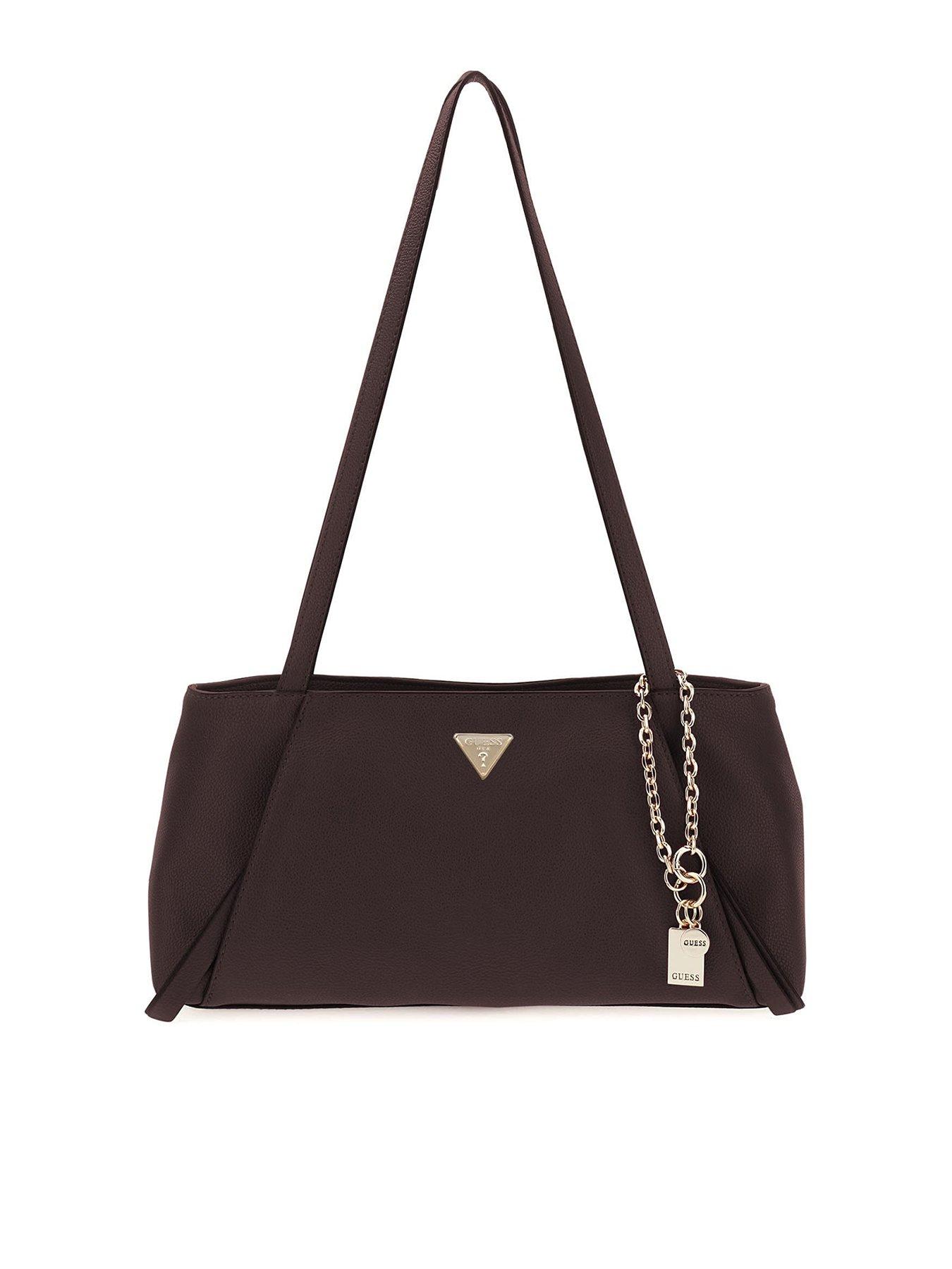 Guess Devon Shoulder Satchel Handbag - Brown