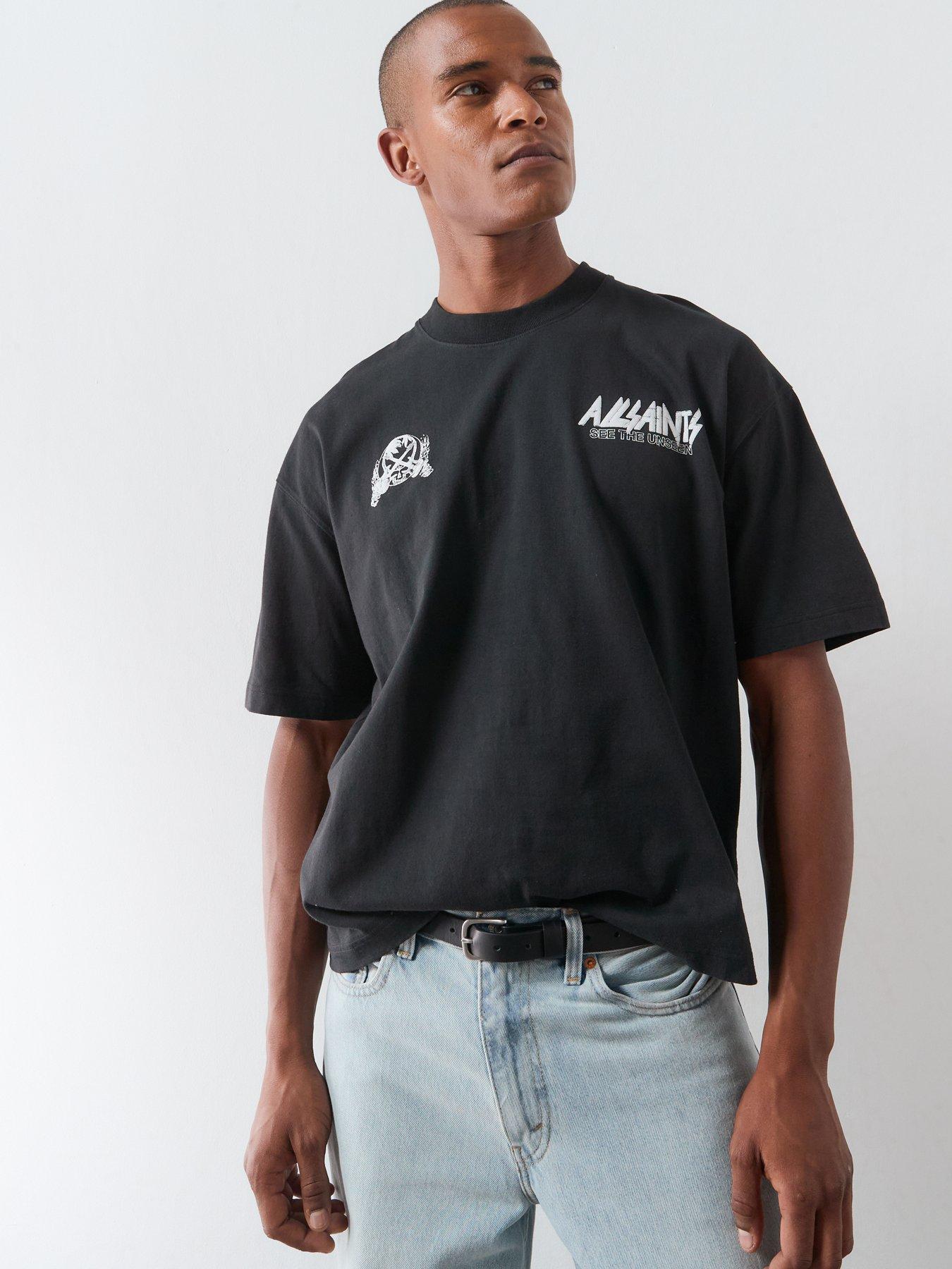Image 2 of 6 of AllSaints Chromium Graphic T-Shirt - Black