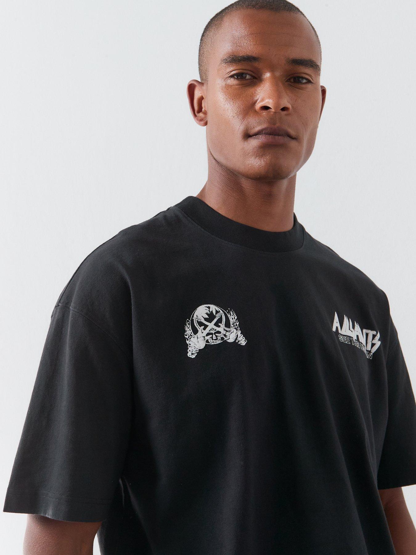 Image 4 of 6 of AllSaints Chromium Graphic T-Shirt - Black