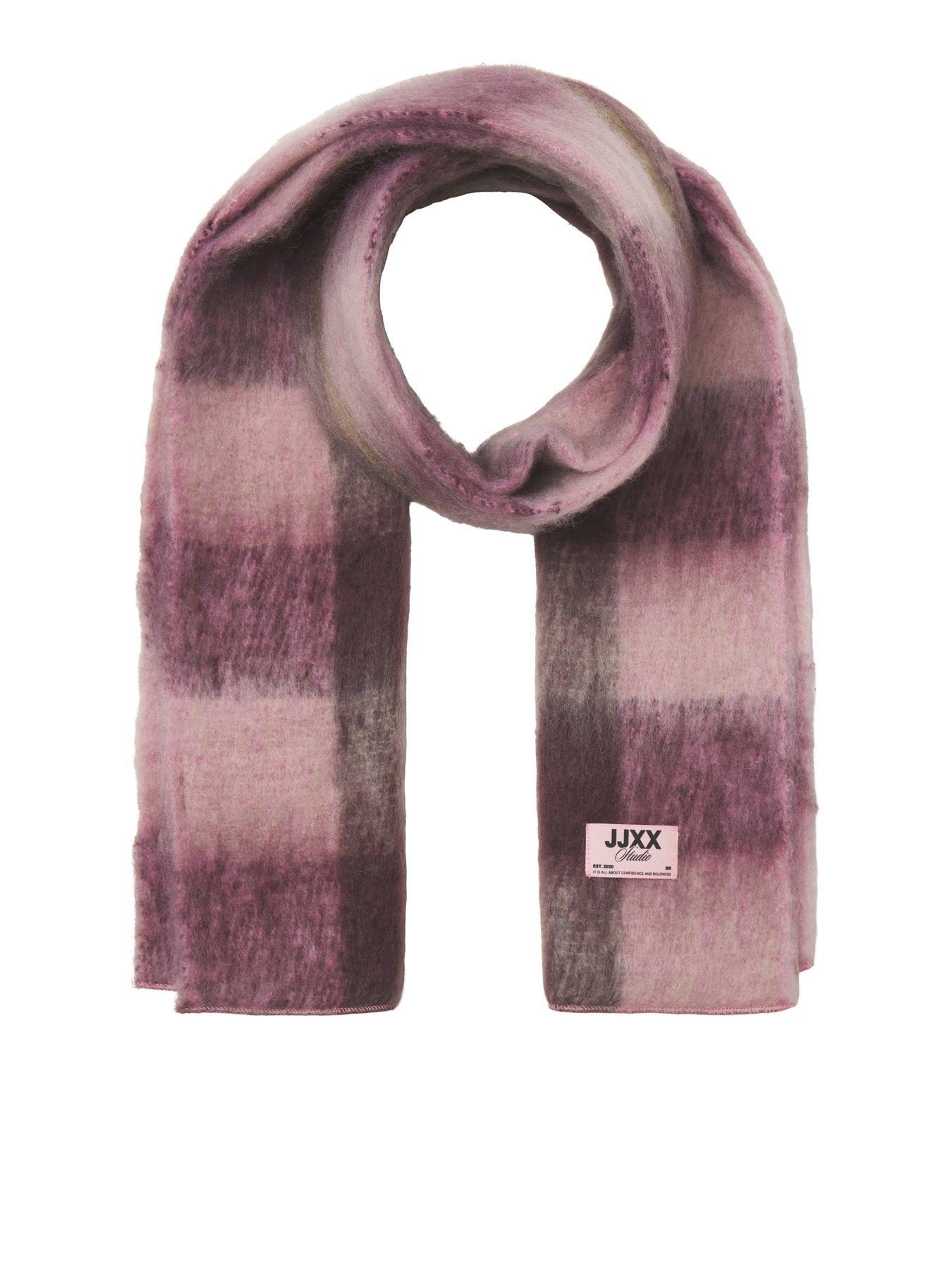 Image 2 of 3 of JJXX Girl JJXX Girls Stripe Soft Touch Scarf - Pink