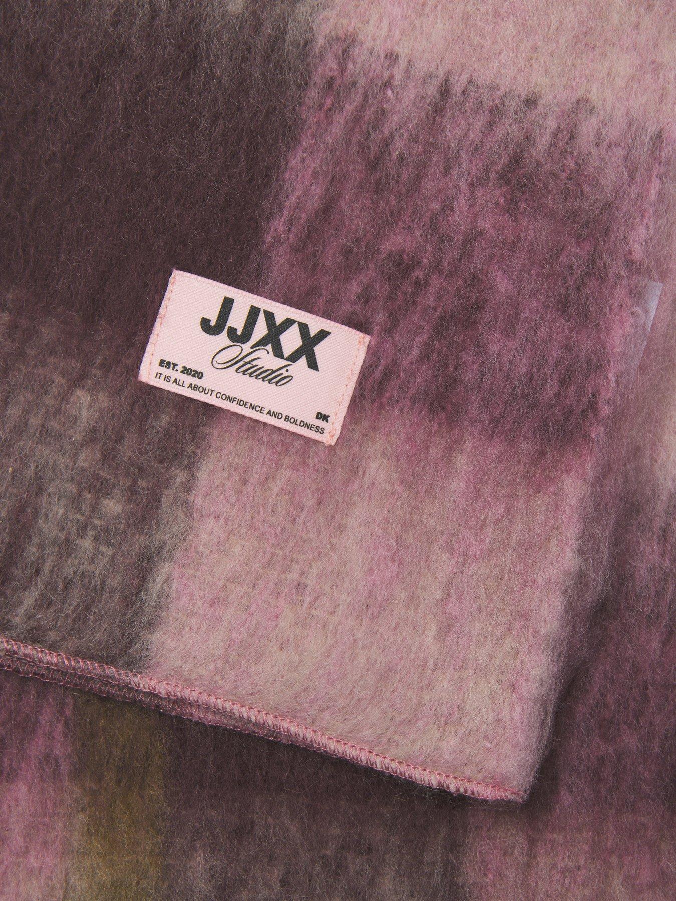 Image 3 of 3 of JJXX Girl JJXX Girls Stripe Soft Touch Scarf - Pink