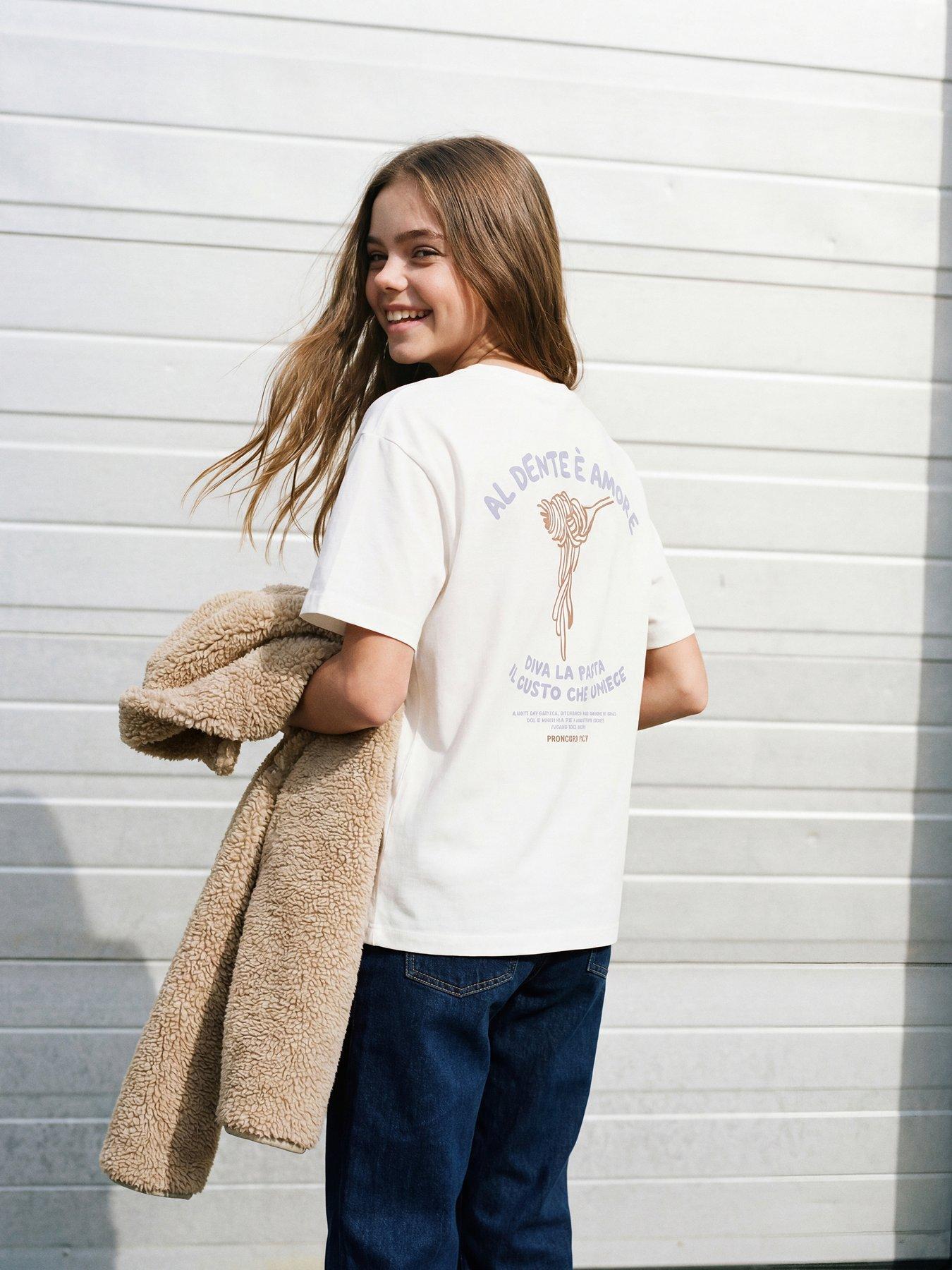 JJXX Girl Girls Millow Al Dente Back Print Tshirt - White