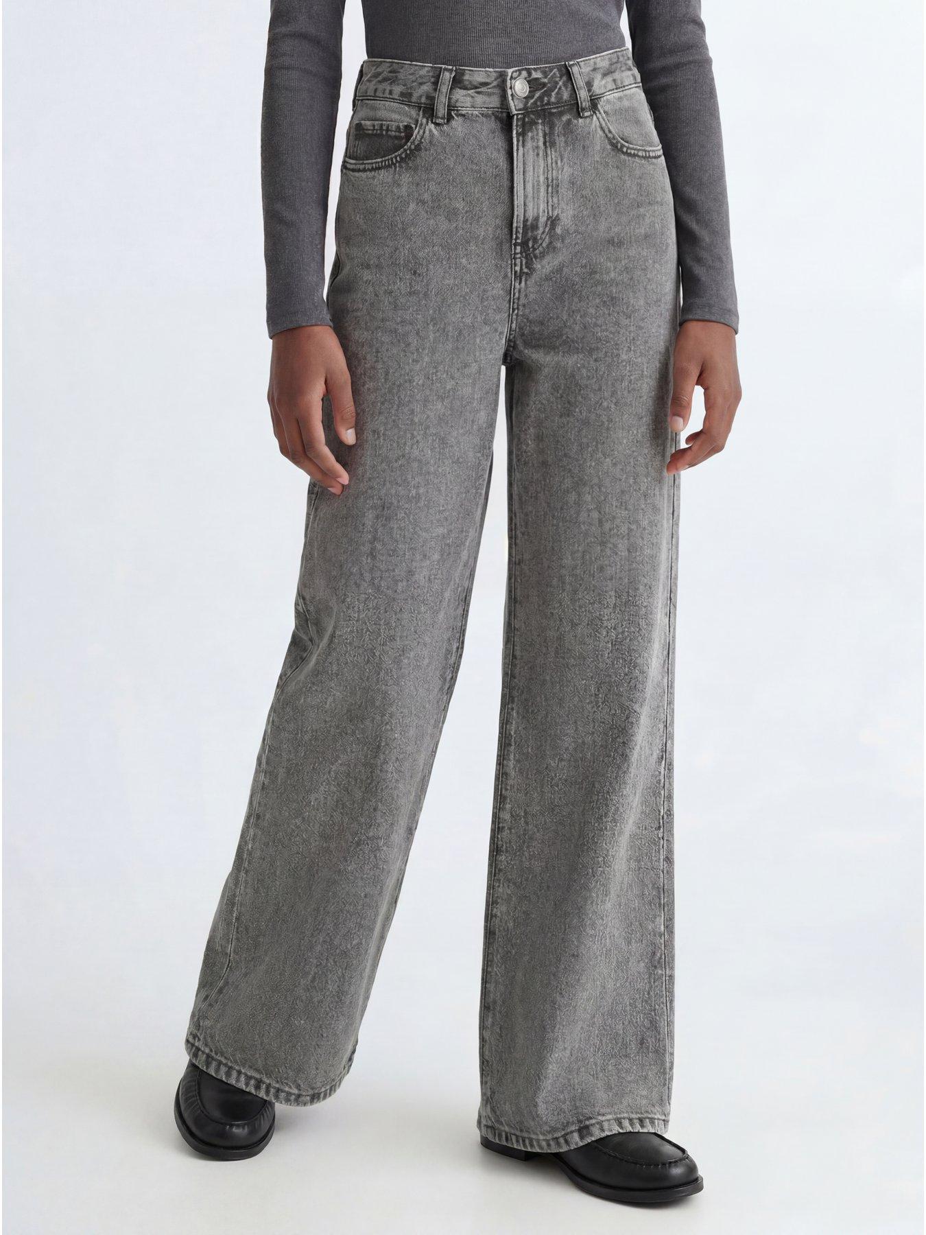 Image 6 of 6 of JJXX Girl Girls Tokyo M6119 Wide Leg Jeans - Grey