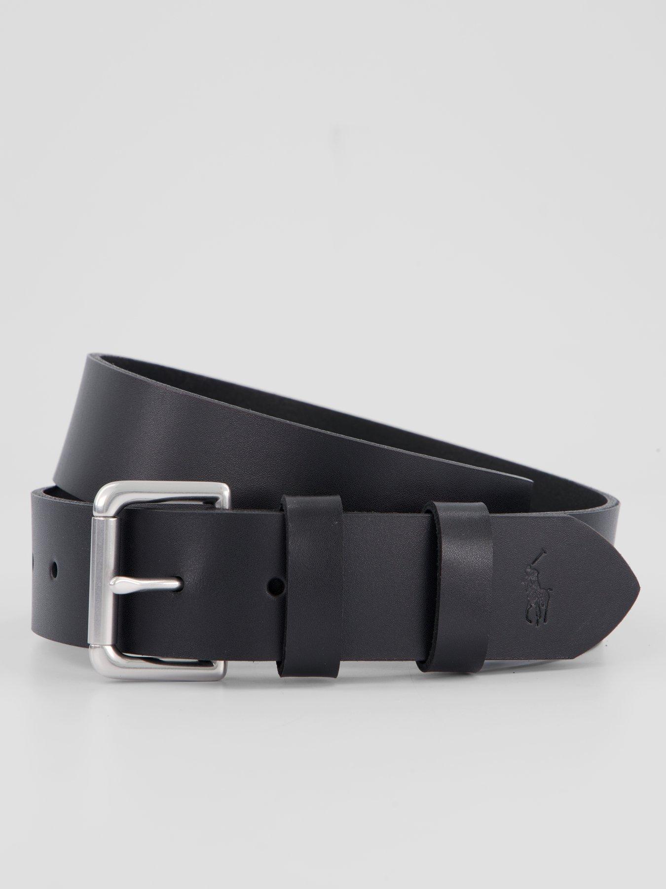 Image 2 of 5 of Polo Ralph Lauren Leather Roller Buckle Belt - Black