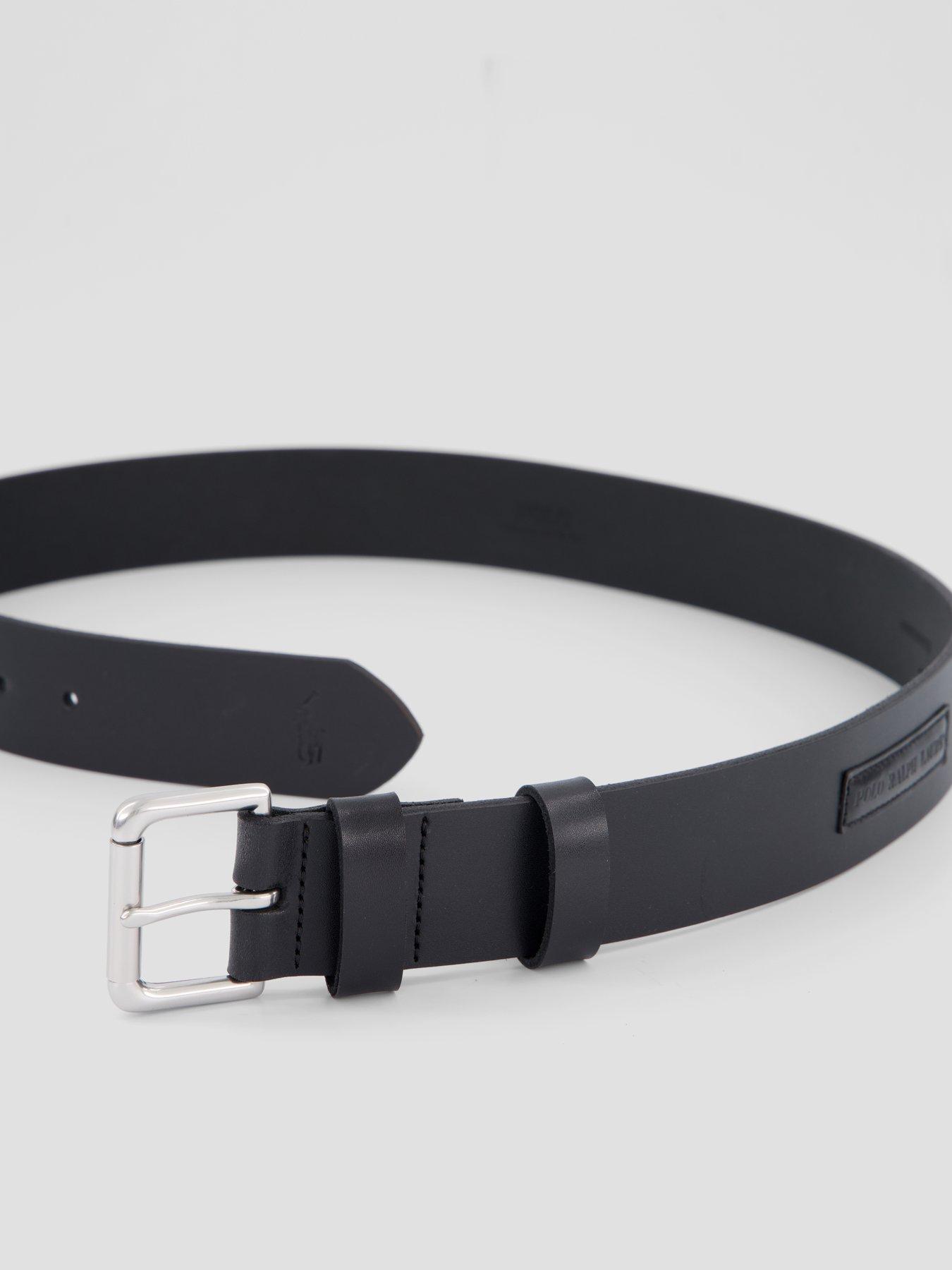 Image 3 of 5 of Polo Ralph Lauren Leather Roller Buckle Belt - Black