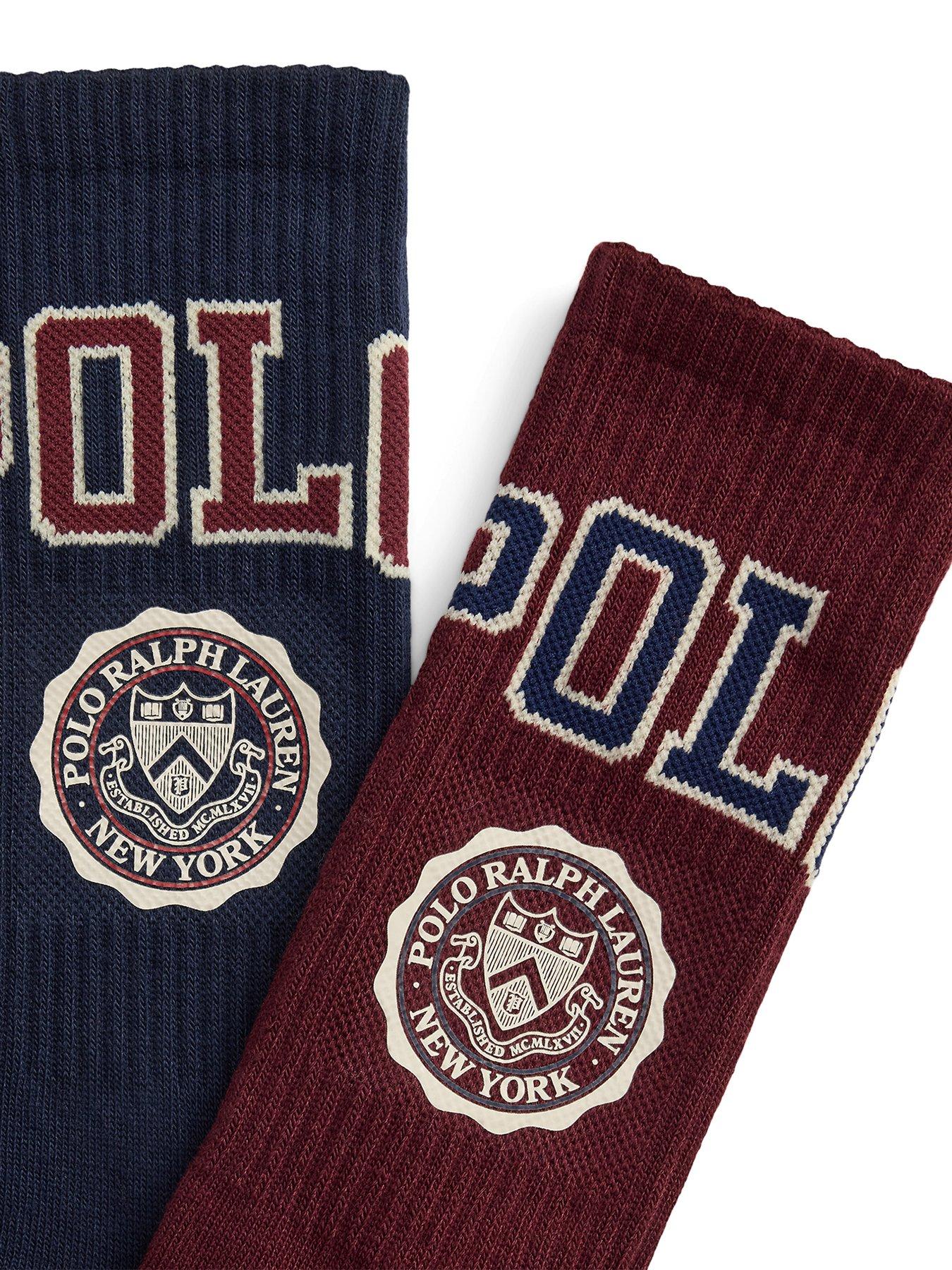 Image 2 of 2 of Polo Ralph Lauren Crest Logo 6 Pack Crew Socks - Assorted