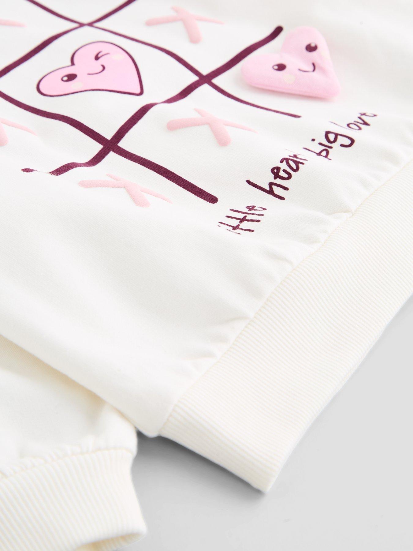 Image 5 of 6 of The Very Collection Girls Applique Heart Flare Legging Basic Set - Pink