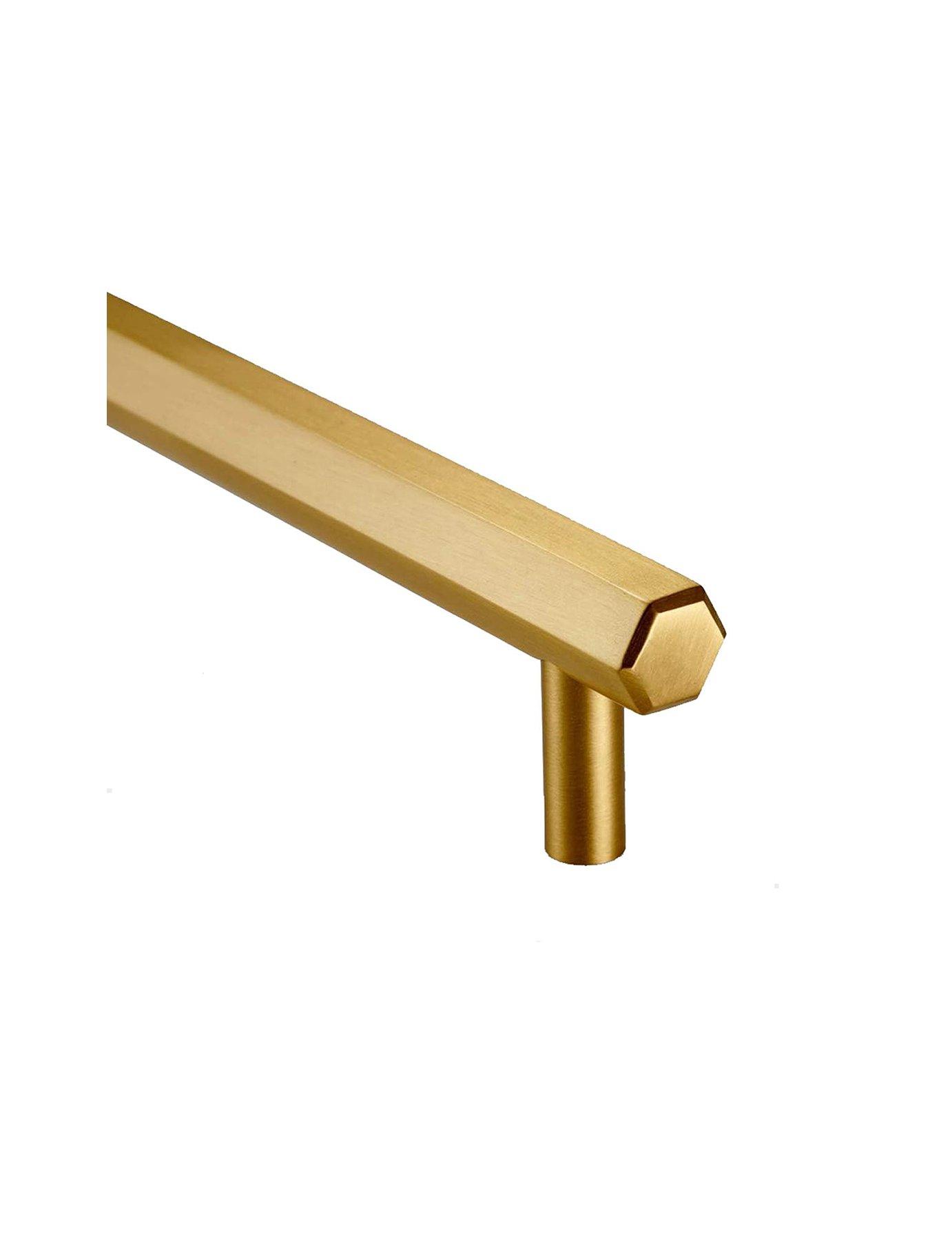 Brass Bar Handle - Gold - Hole Centre 224Mm - Hexagonal