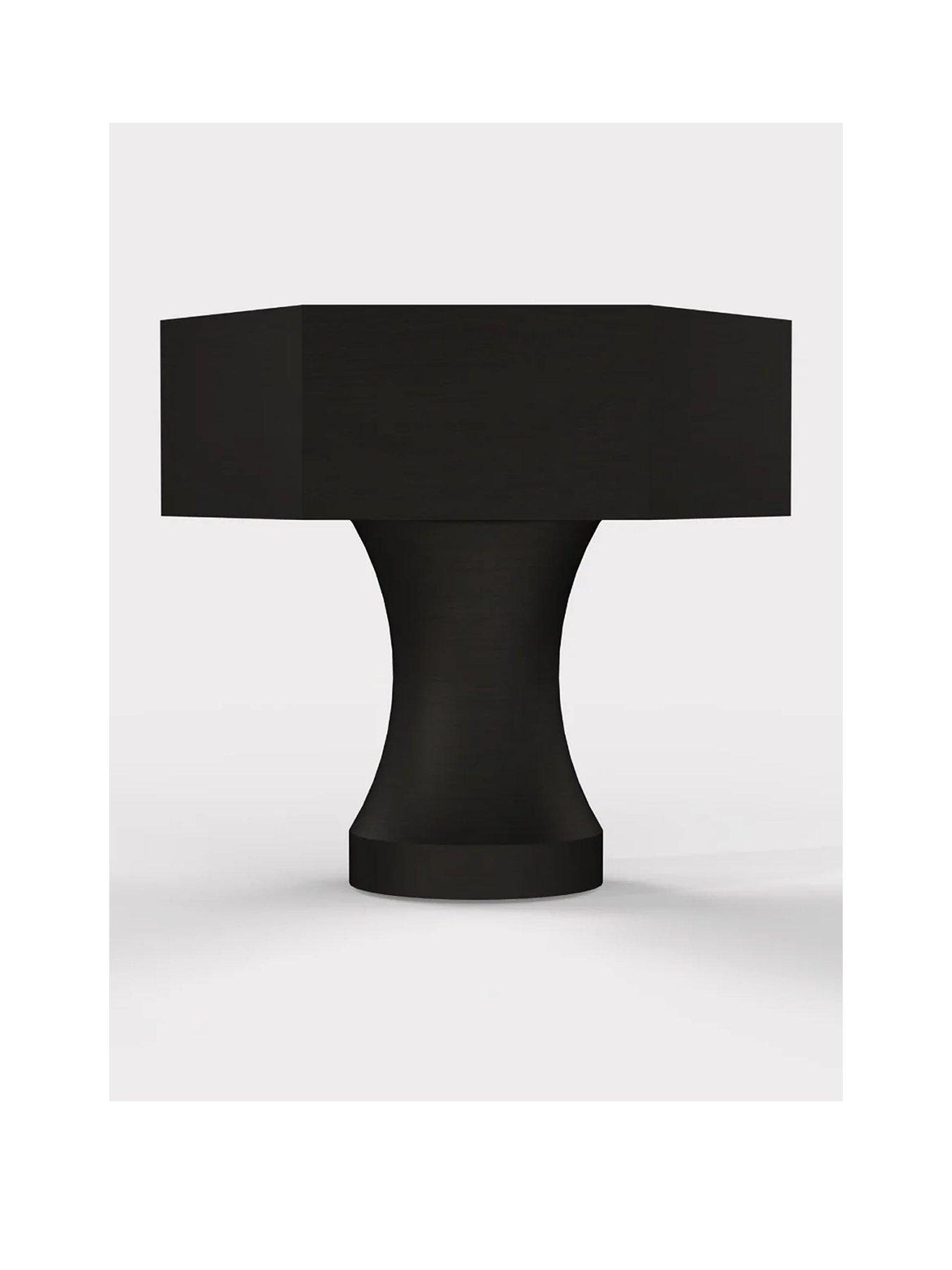 Brass Bar Handle - Black - Hole Centre 128Mm - Hexagonal
