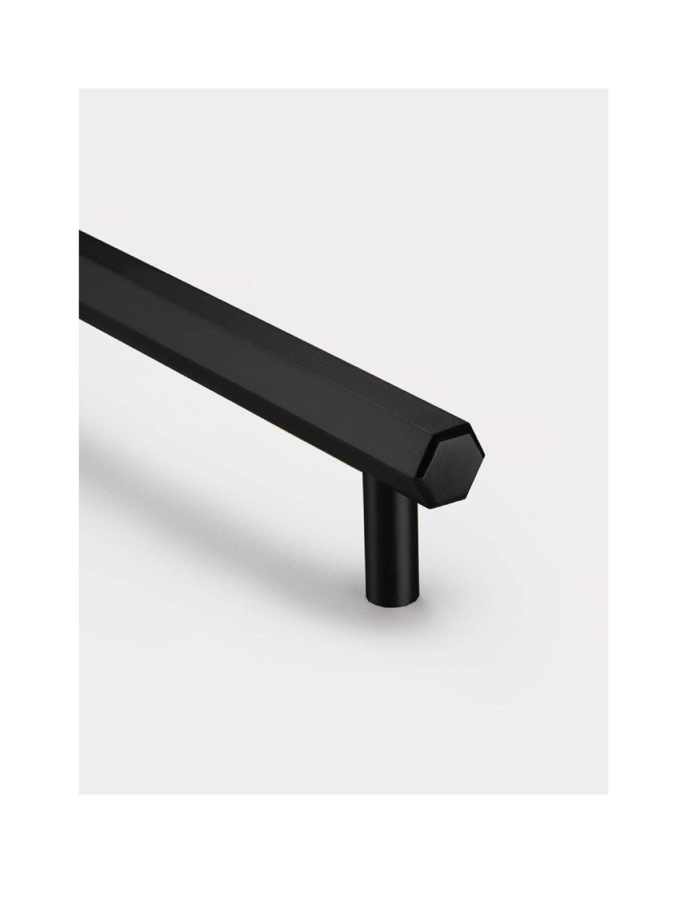 Brass Bar Handle - Black - Hole Centre 224Mm - Hexagonal
