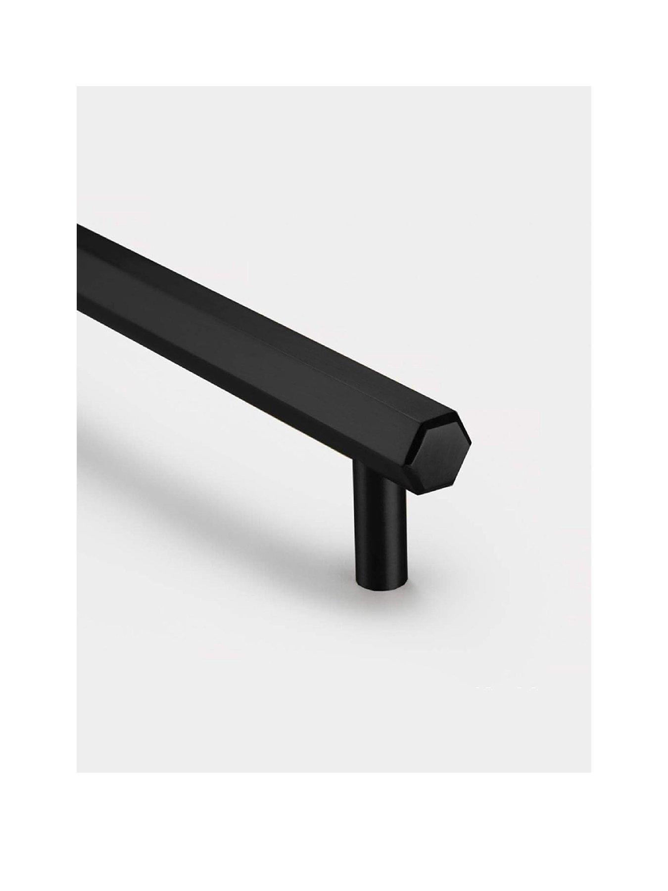 Brass Bar Handle - Black - Hole Centre 384Mm - Hexagonal