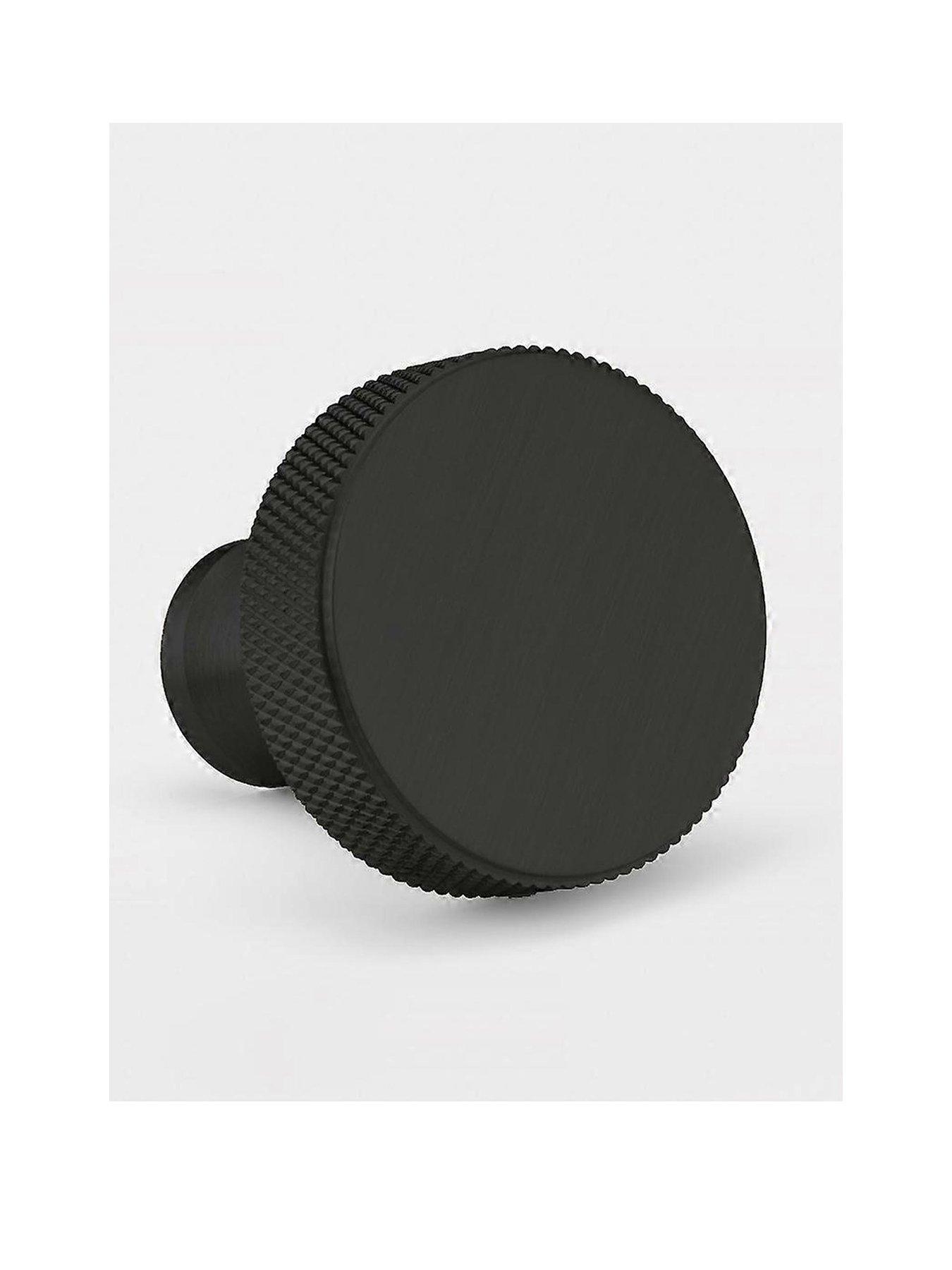 Pushka Home Brass Door Knob -black - Round Knurled