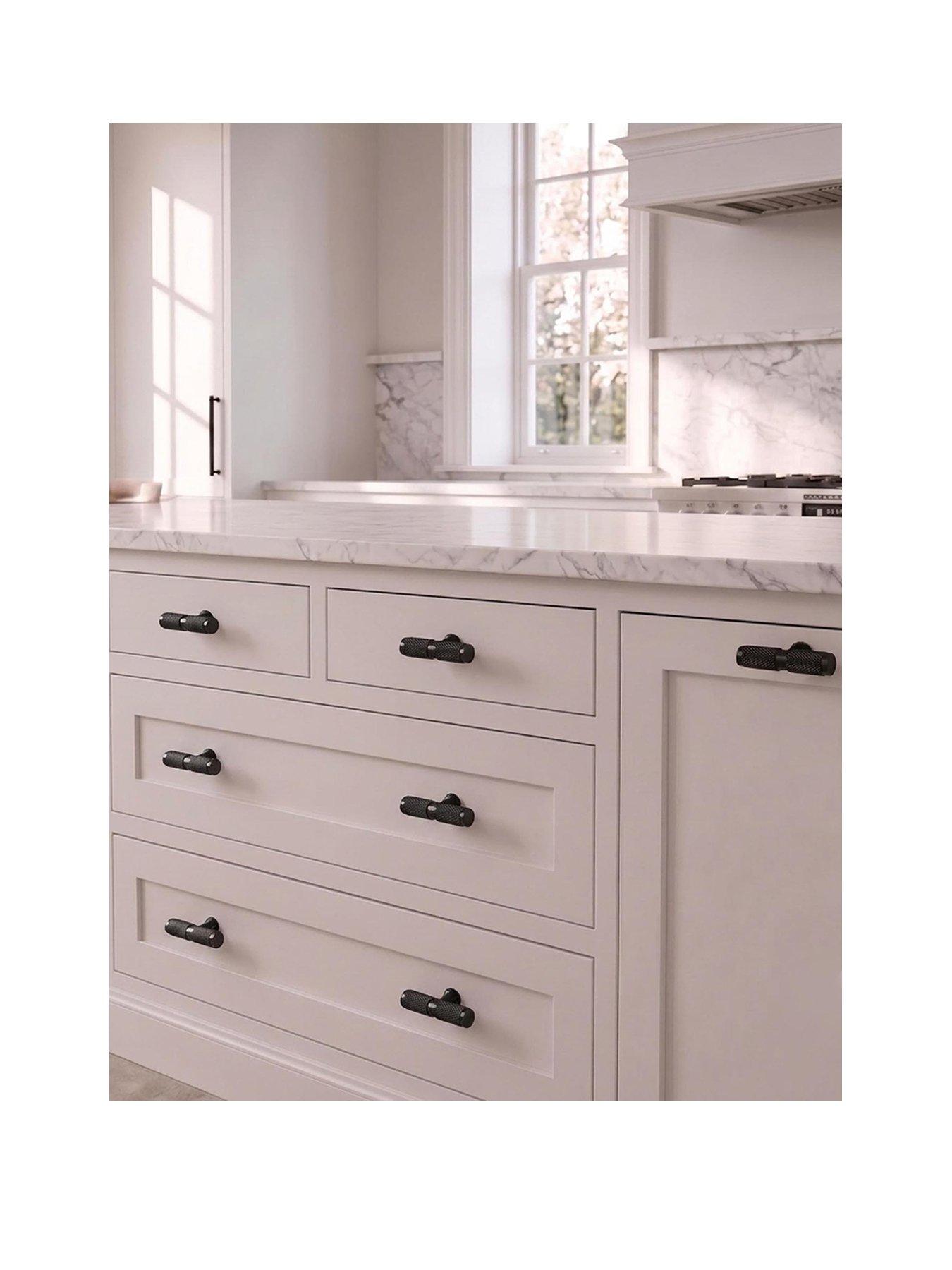 Image 1 of 5 of Pushka Home Brass T Bar - Black - Knurled