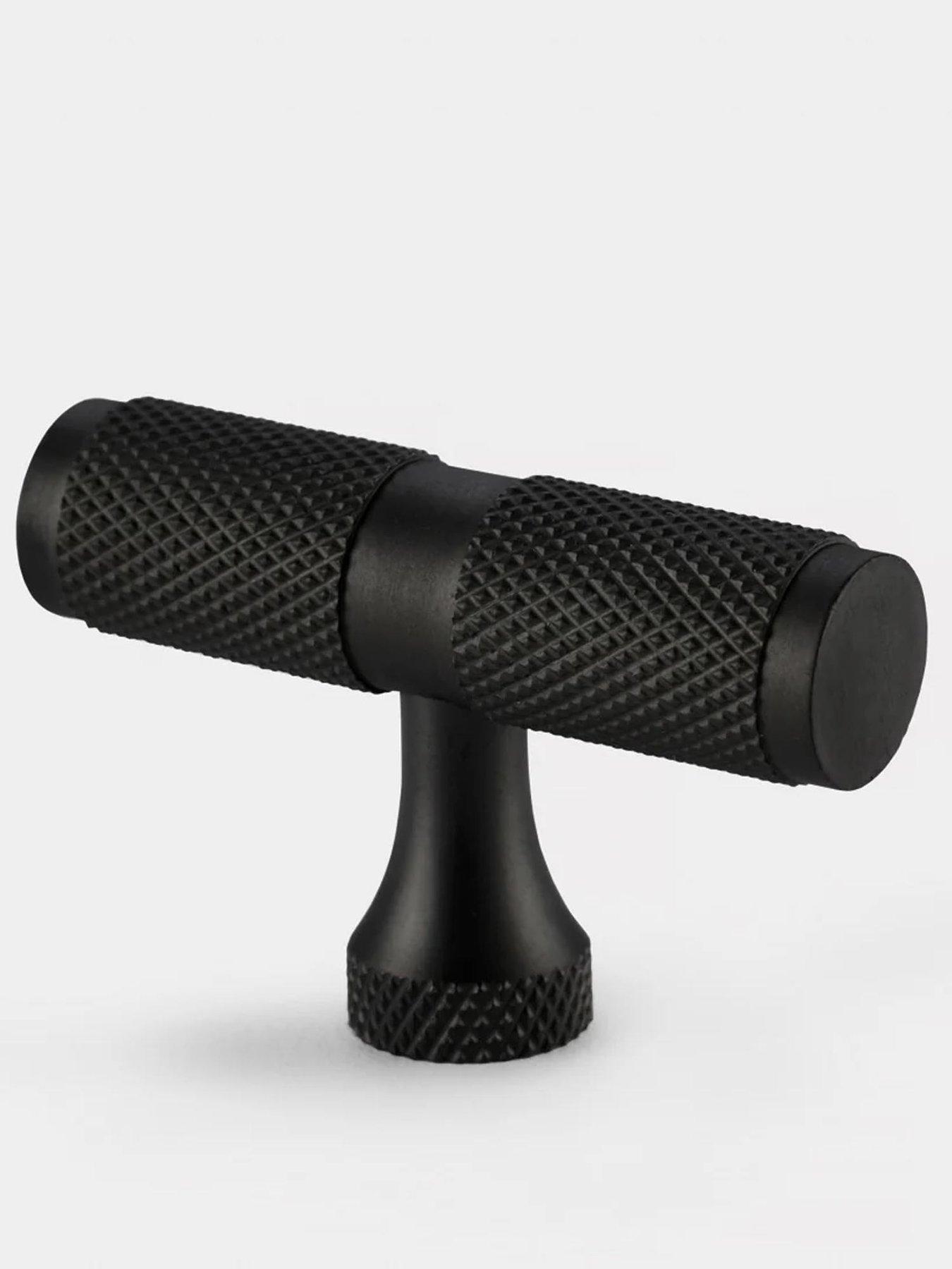 Image 5 of 5 of Pushka Home Brass T Bar - Black - Knurled