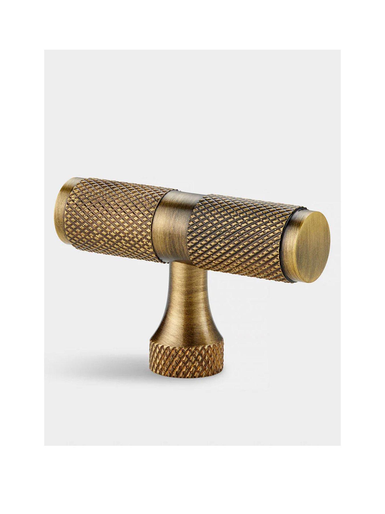 Brass T Bar - Antique Gold - Knurled