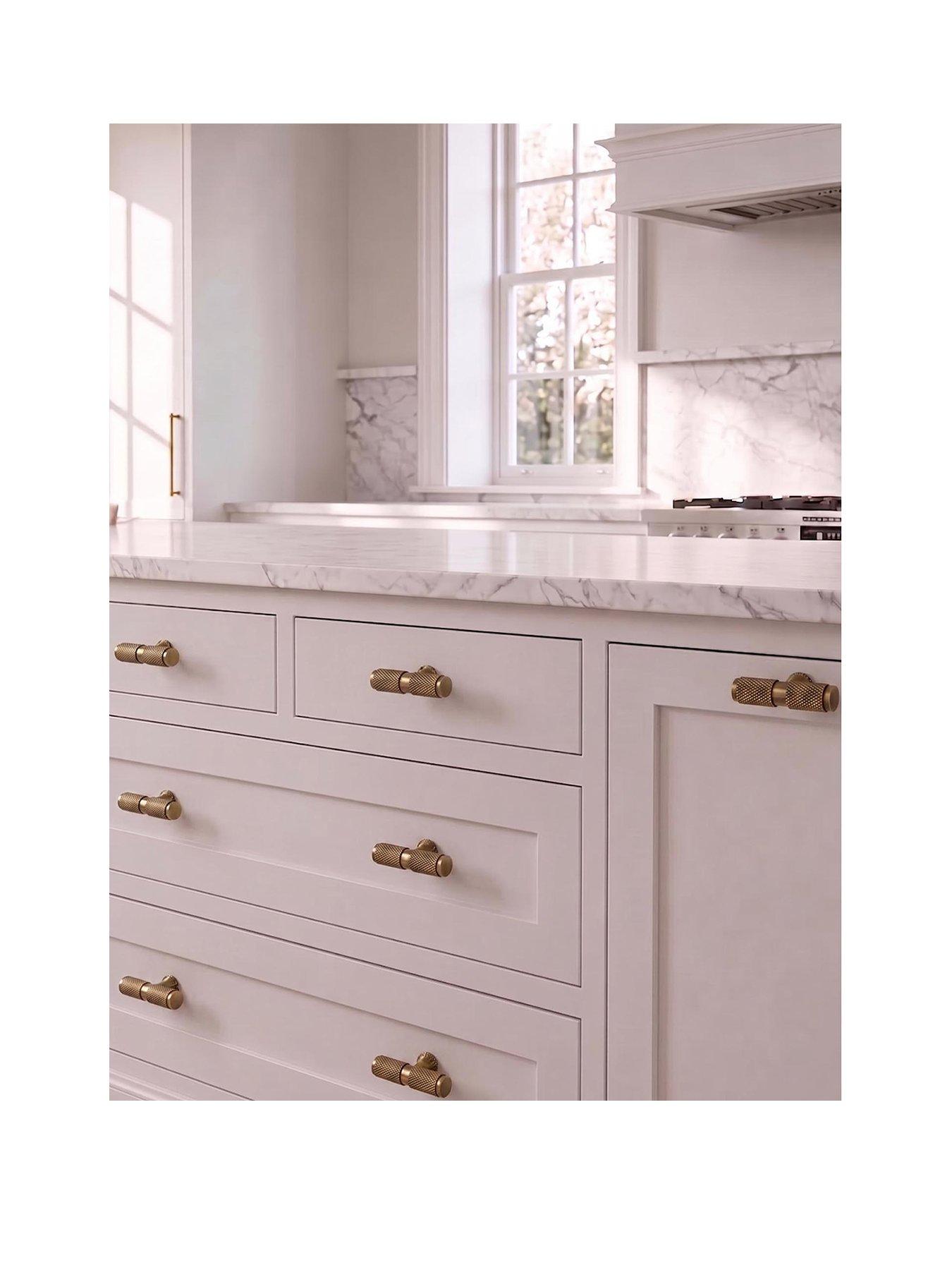 Pushka Home Brass T Bar - Antique Gold - Knurled