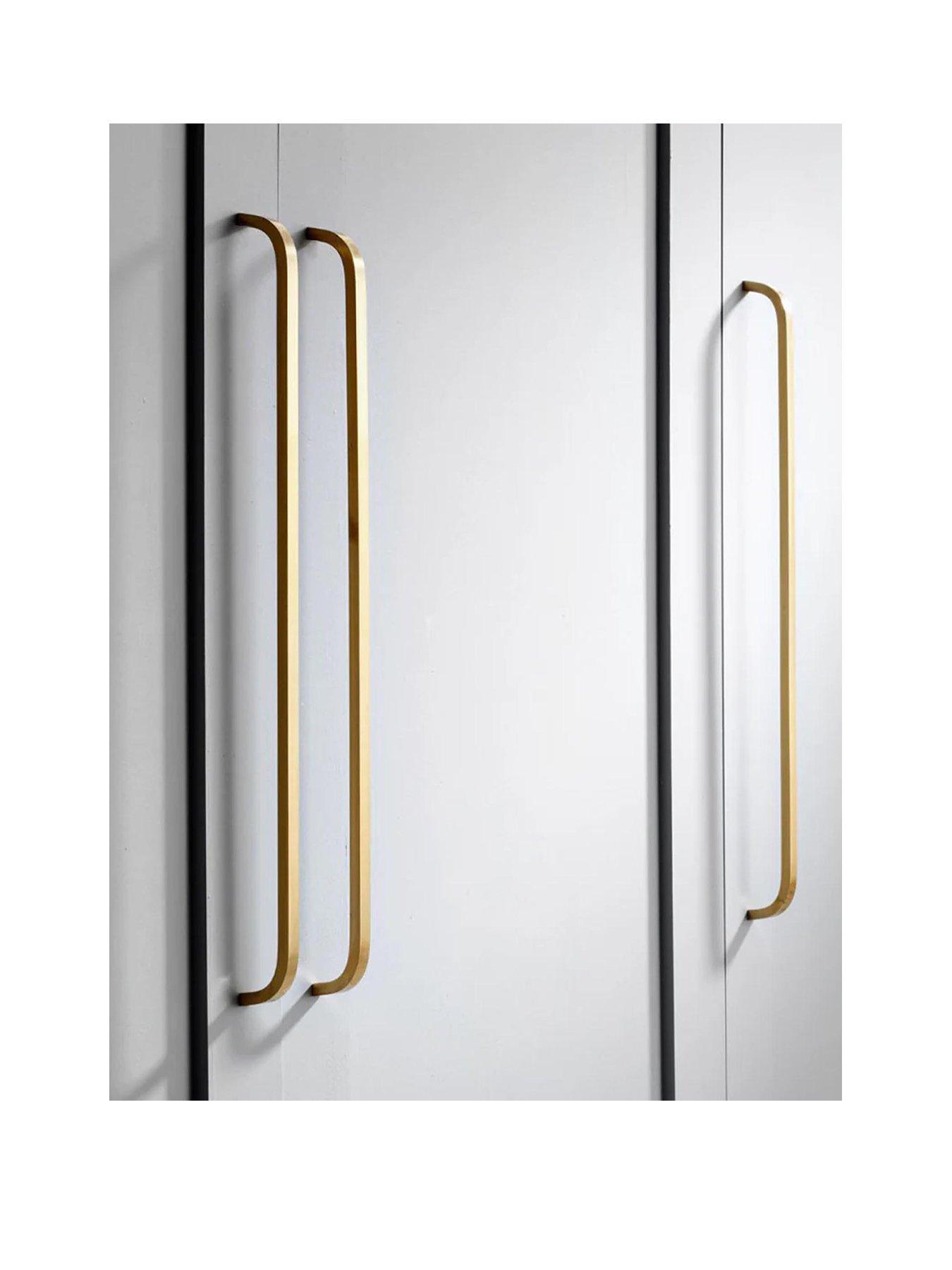 Pushka Home Brass Bar Handle - Gold - Hole Centre 448mm - Curved