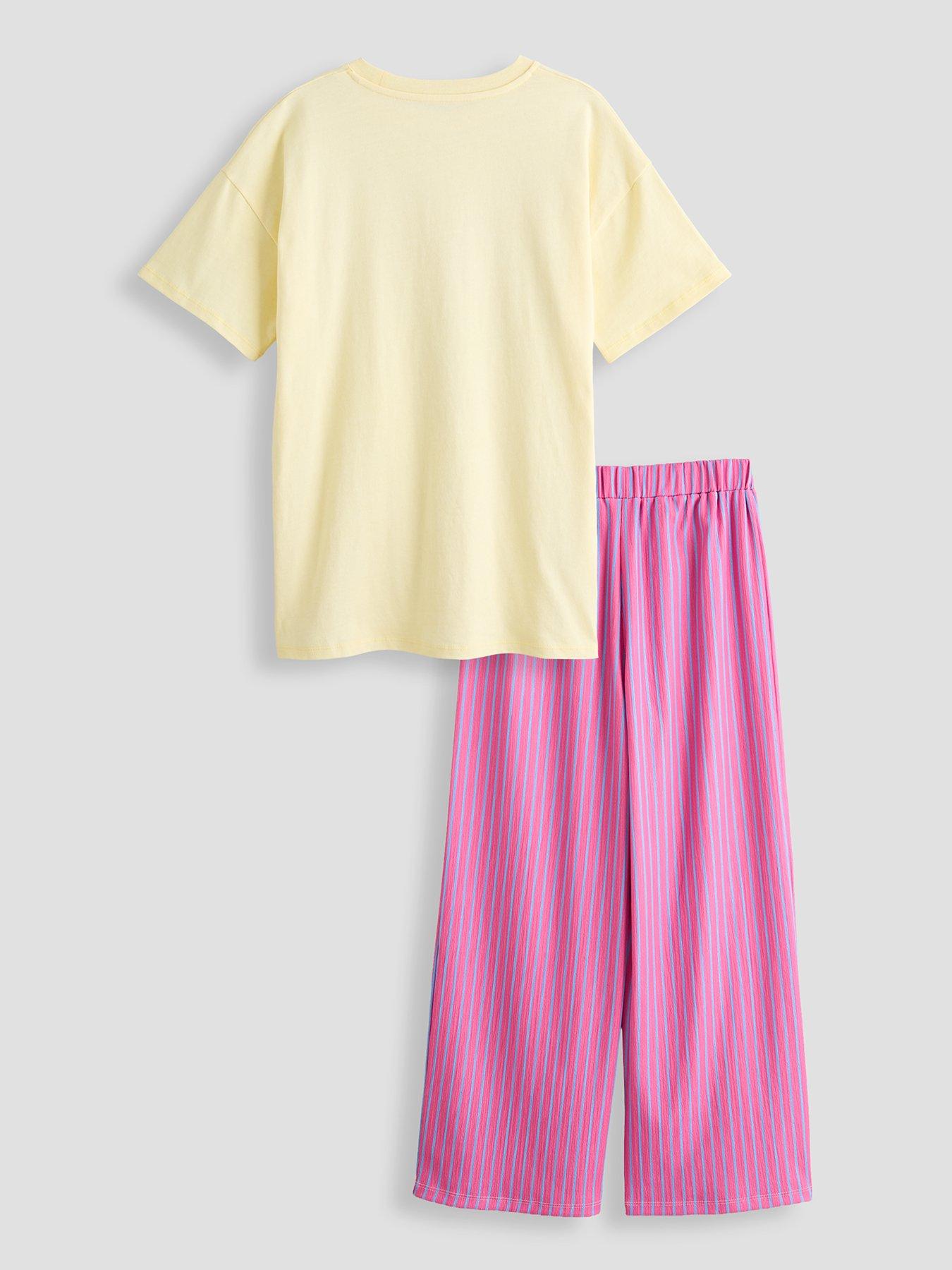 Image 3 of 6 of The Very Collection Girls Matcha Slogan T-Shirt And Trousers Set (5 - 14 years) - Yellow