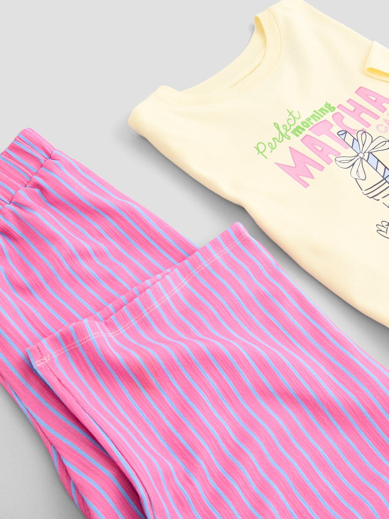 Image 4 of 6 of The Very Collection Girls Matcha Slogan T-Shirt And Trousers Set (5 - 14 years) - Yellow