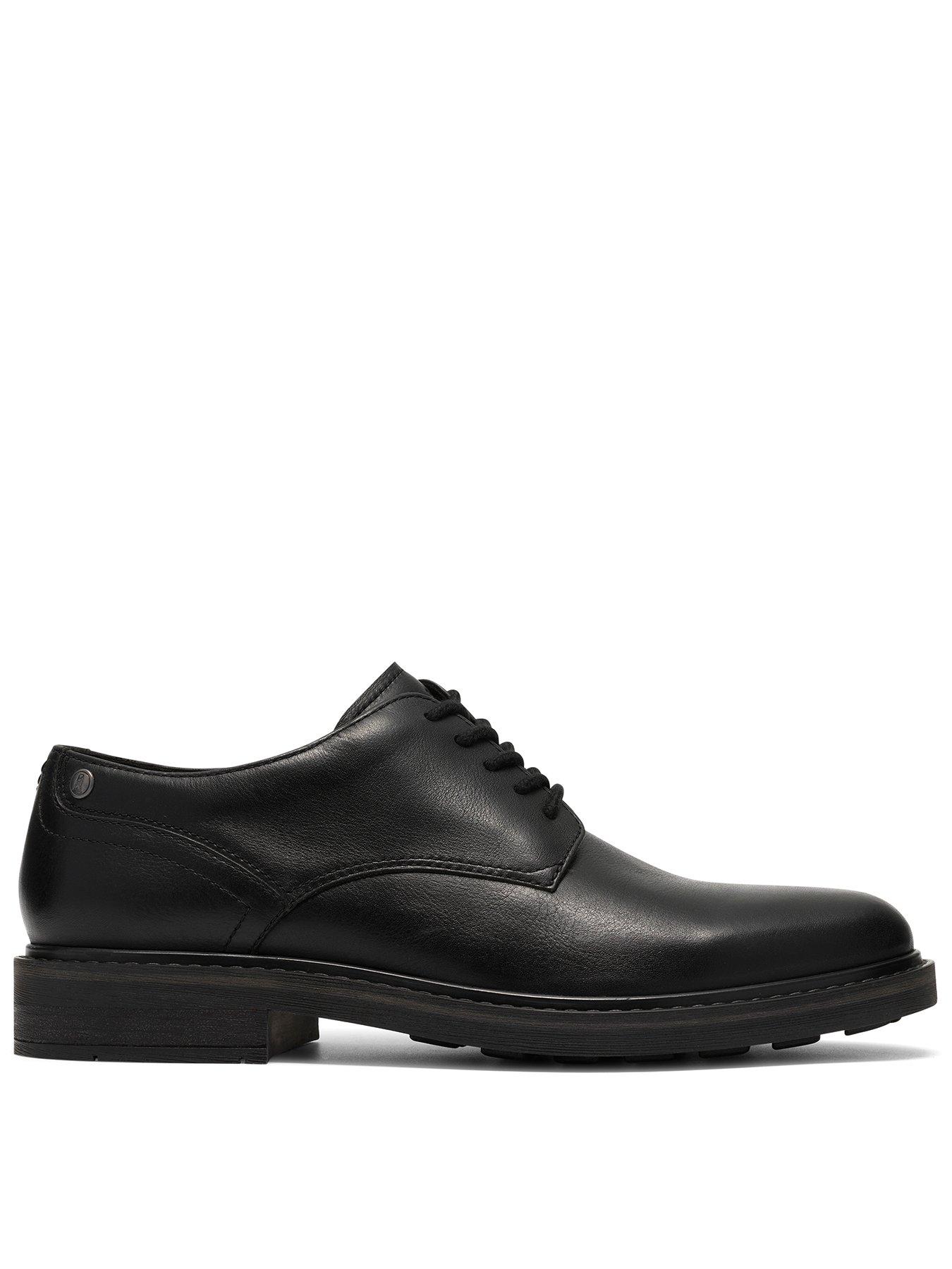 Clarks Men's Black Newford Lace Leather Derby Shoes, Lace Up | Size: 7/Standard Fit - Image 4