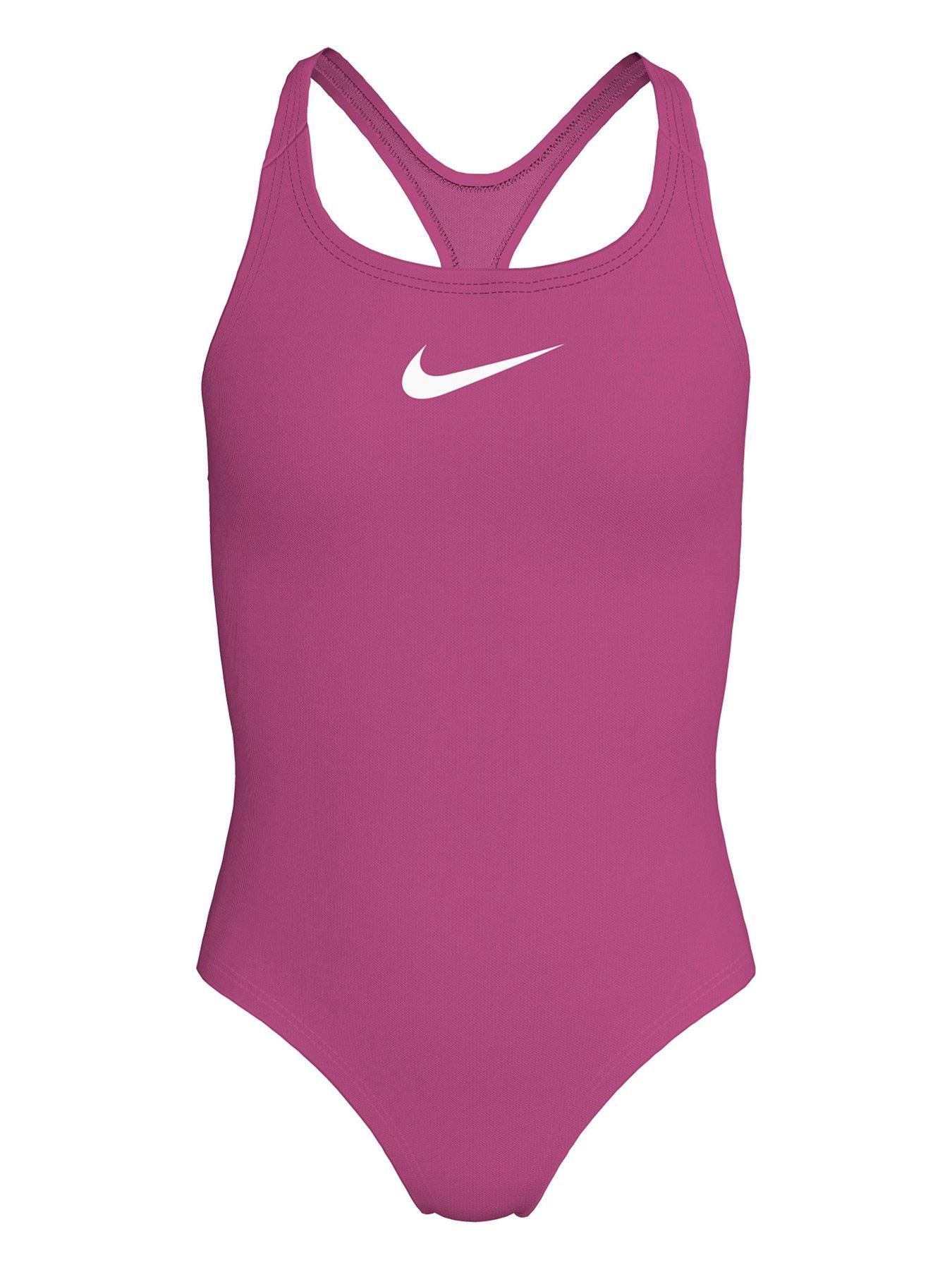 Nike Junior Girls Racerback One Piece Swimsuit, Desert Pink, Size Xl