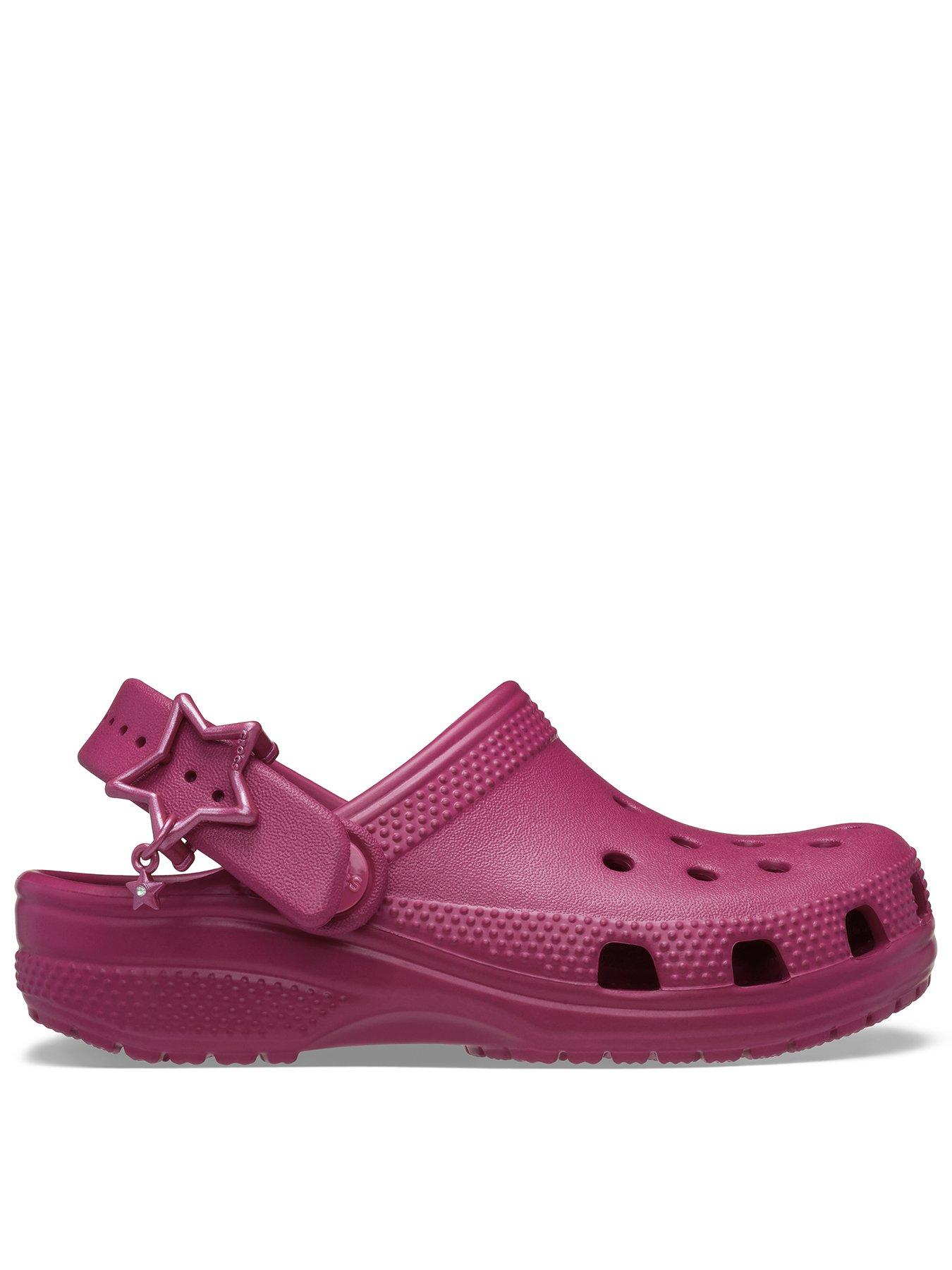 Image 1 of 7 of Crocs Junior Classic Star Buckle Clog - Royal Pink