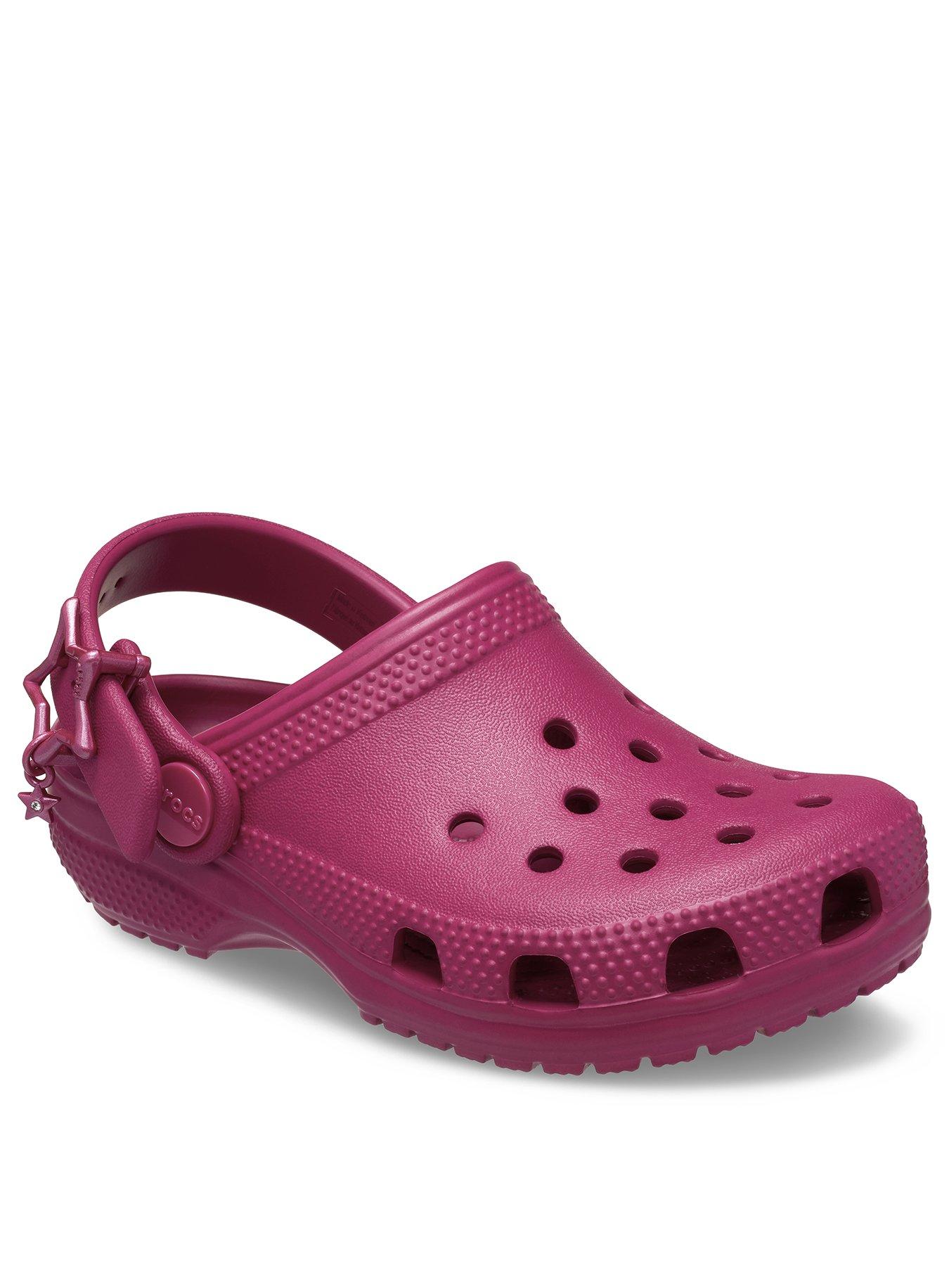 Image 2 of 7 of Crocs Junior Classic Star Buckle Clog - Royal Pink