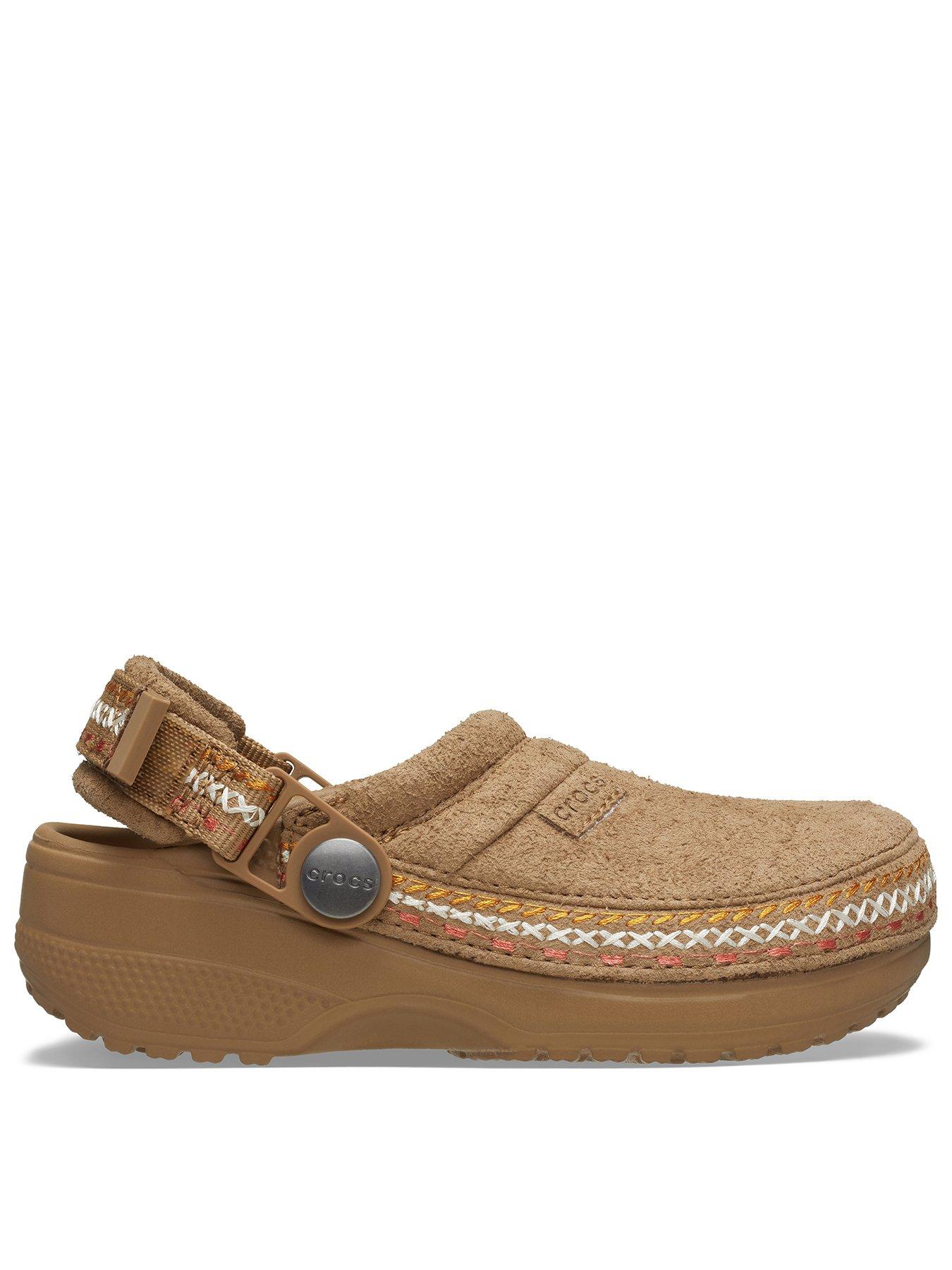 Image 1 of 6 of Crocs Junior Crafted Vegan Suede Stitch Clog - Sepia