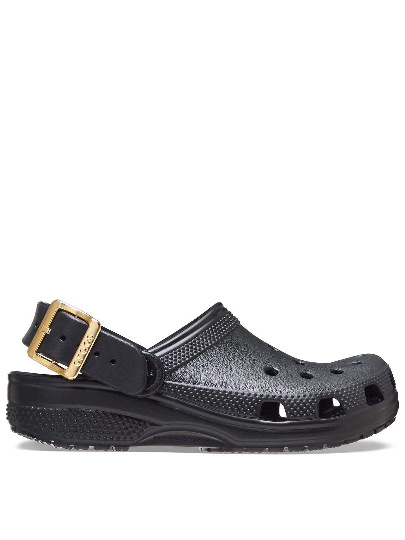 Crocs Kids Classic Metallic Buckle Clog - Black
