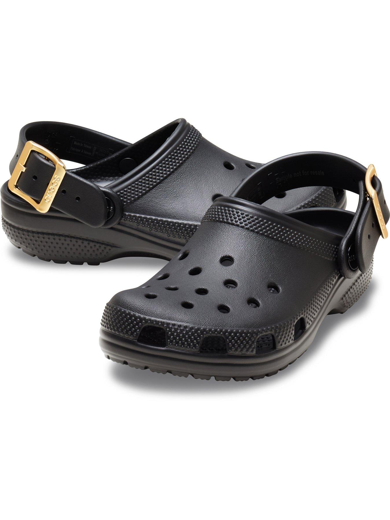 Image 6 of 7 of Crocs Junior Classic Metallic Buckle Clog - Black