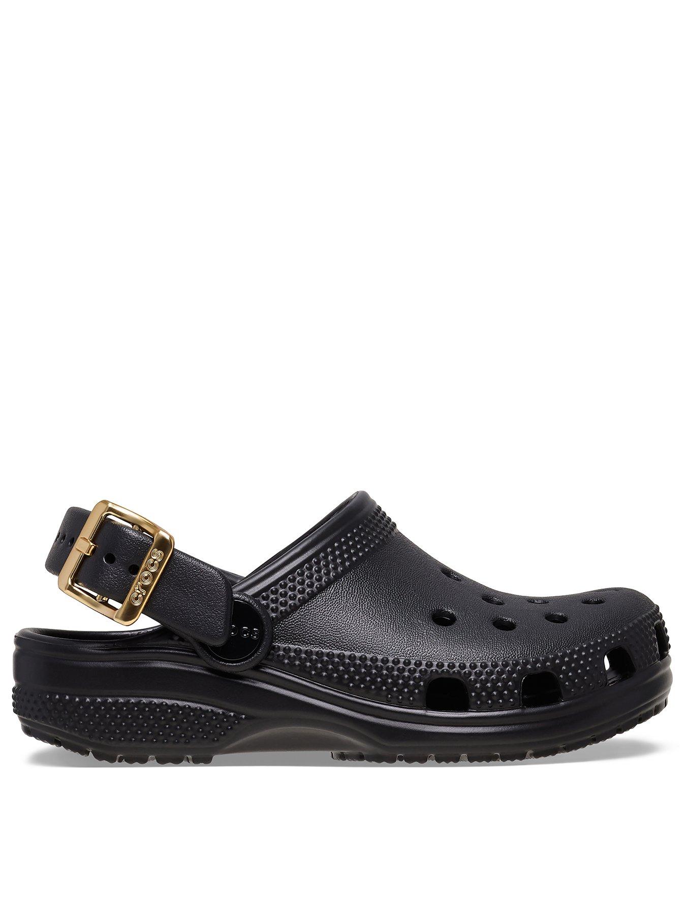 Crocs Toddler Classic Metallic Buckle Clog - Black
