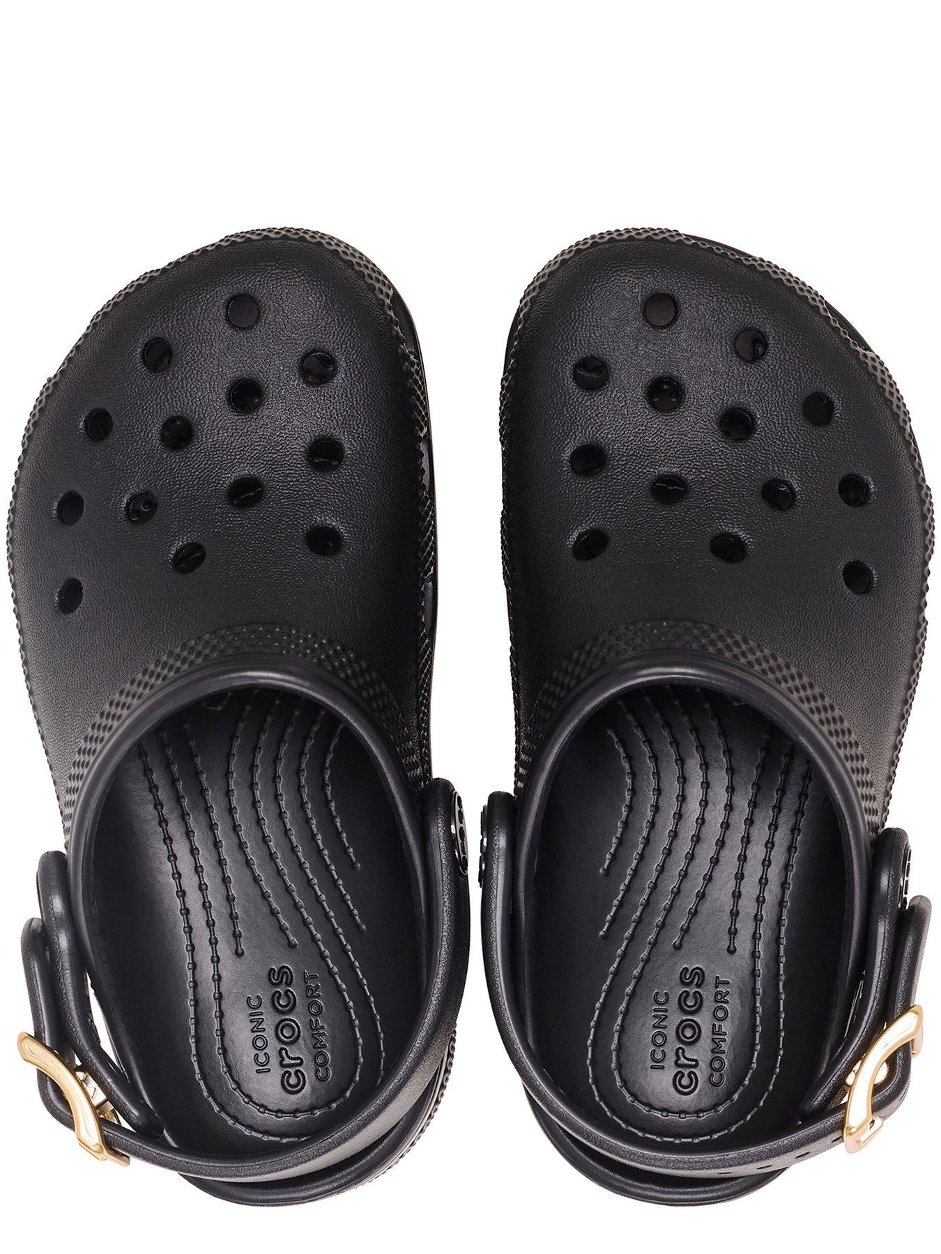 Image 4 of 6 of Crocs Classic Metallic Buckle Clog - Black