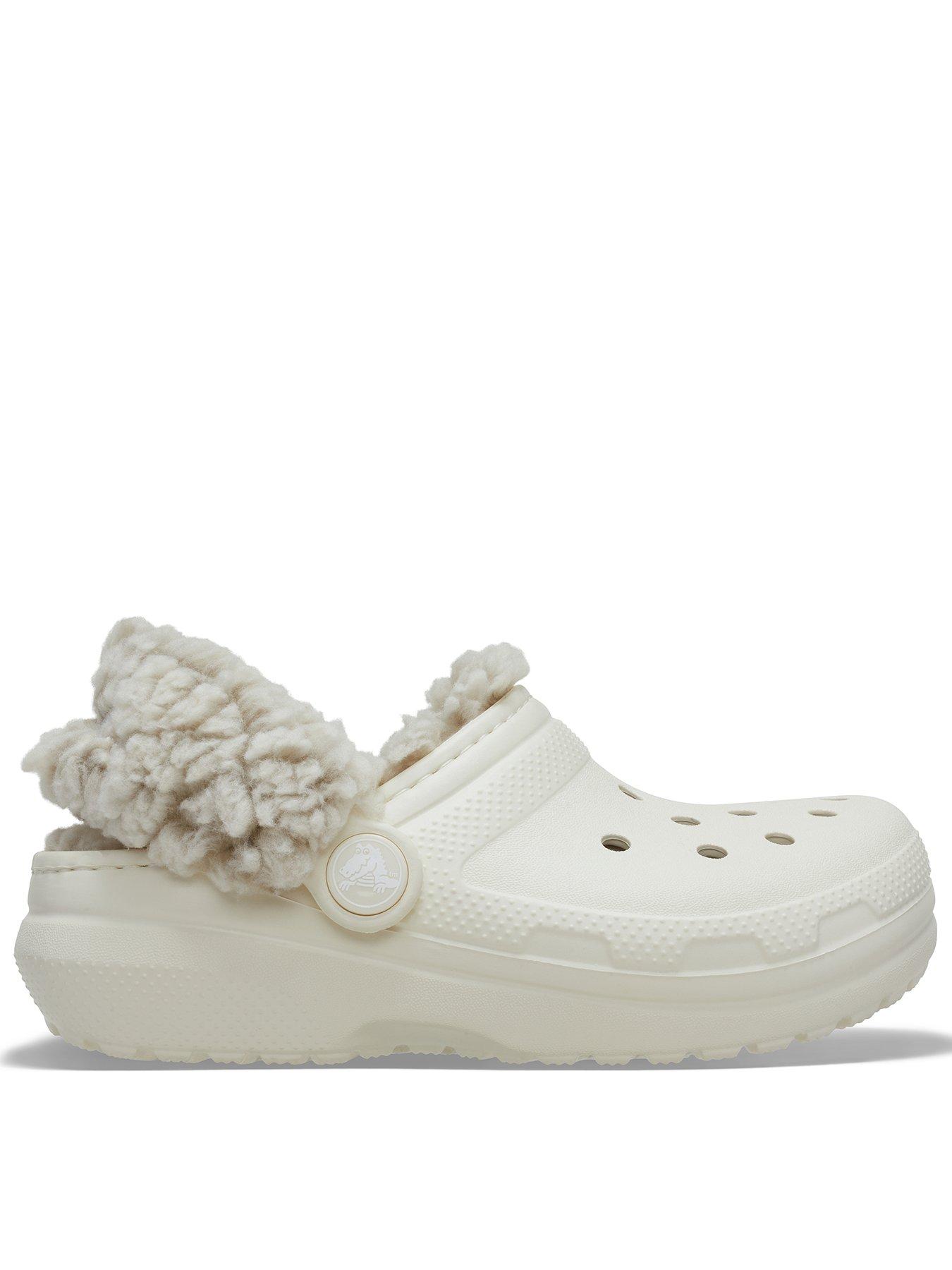 Image 1 of 6 of Crocs Junior Classic Fleece Lined Clog - Summit White