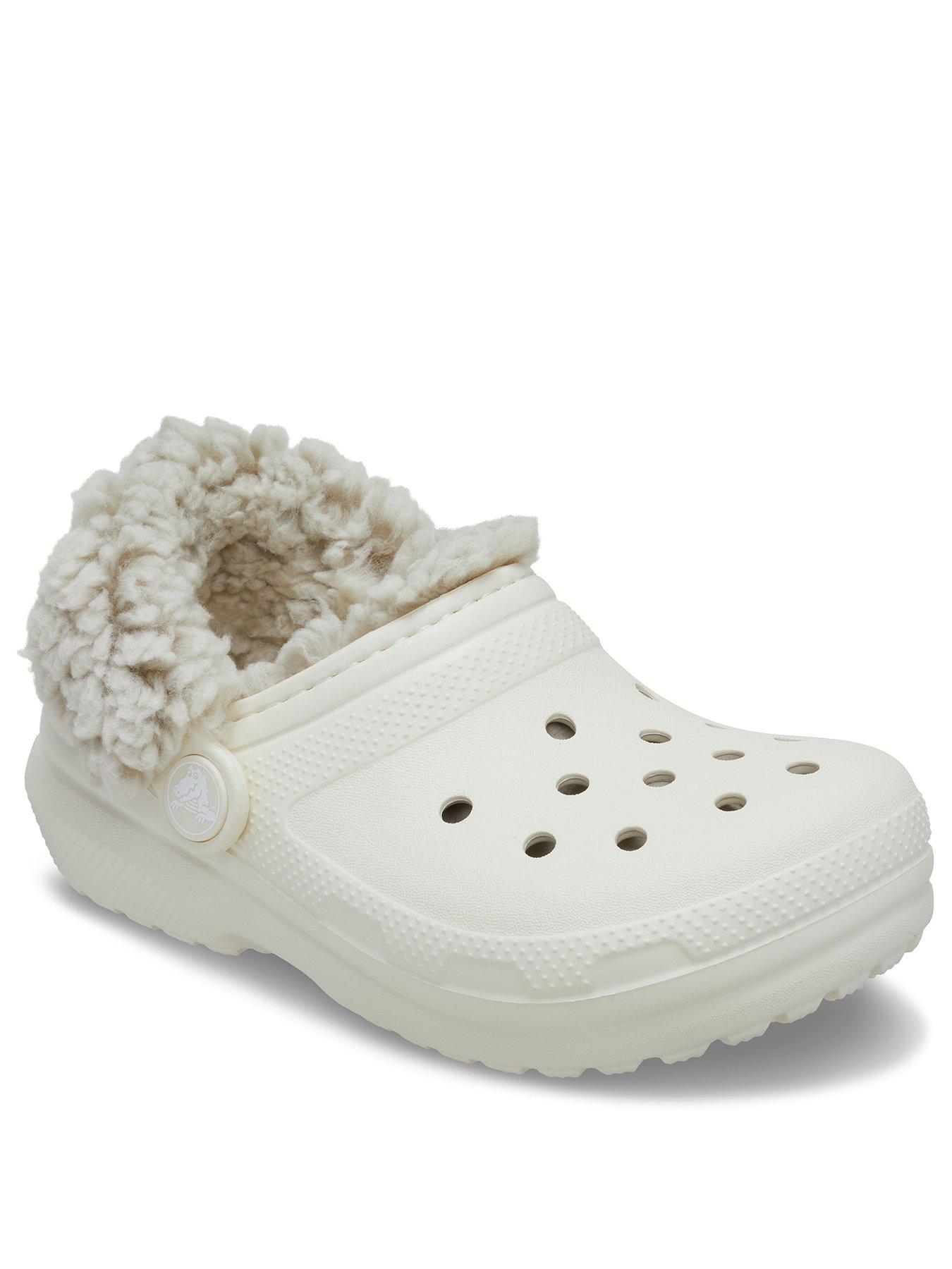 Image 2 of 6 of Crocs Junior Classic Fleece Lined Clog - Summit White