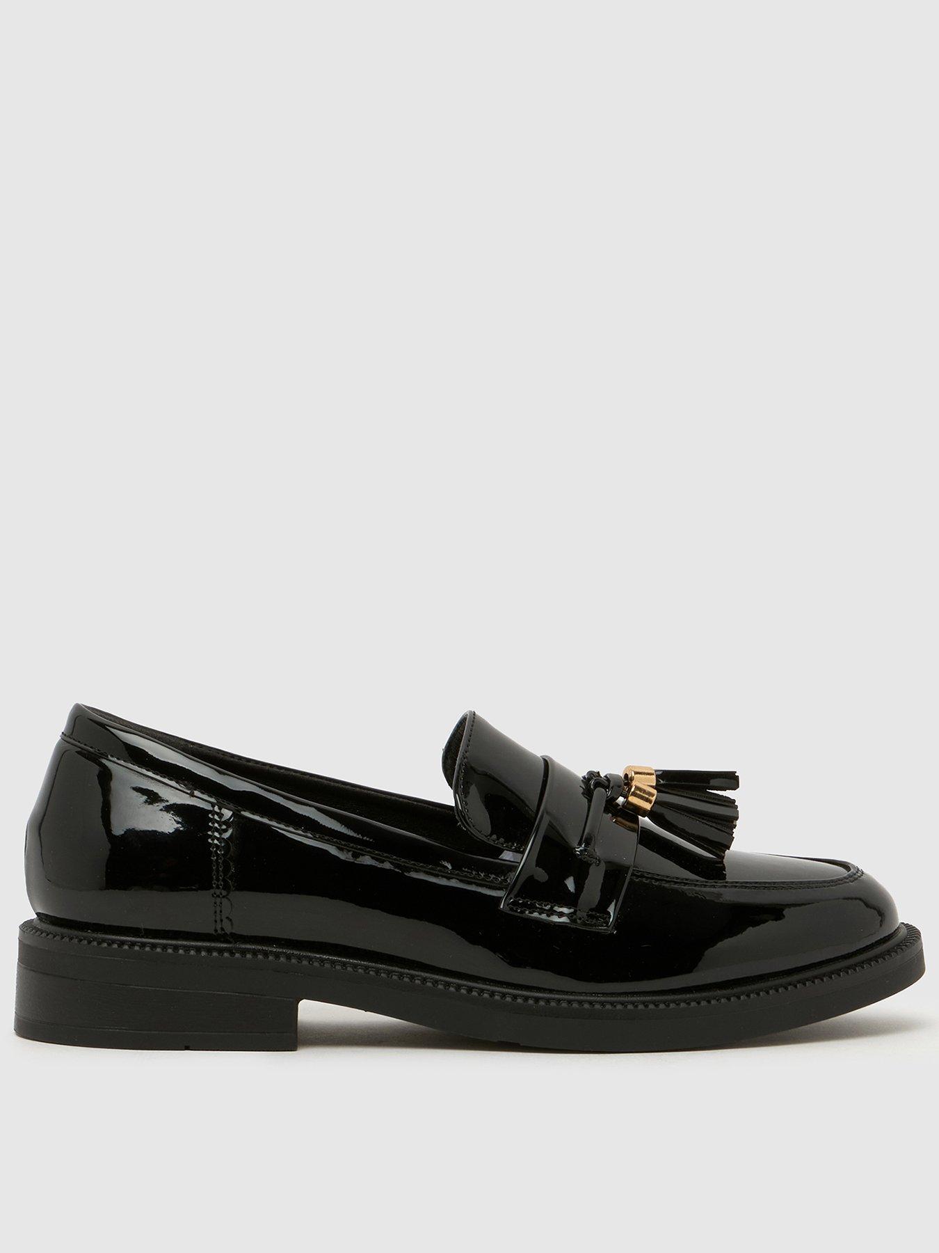 Schuh Girls' Patent Tassel Loafers with Fringe Detail - Black