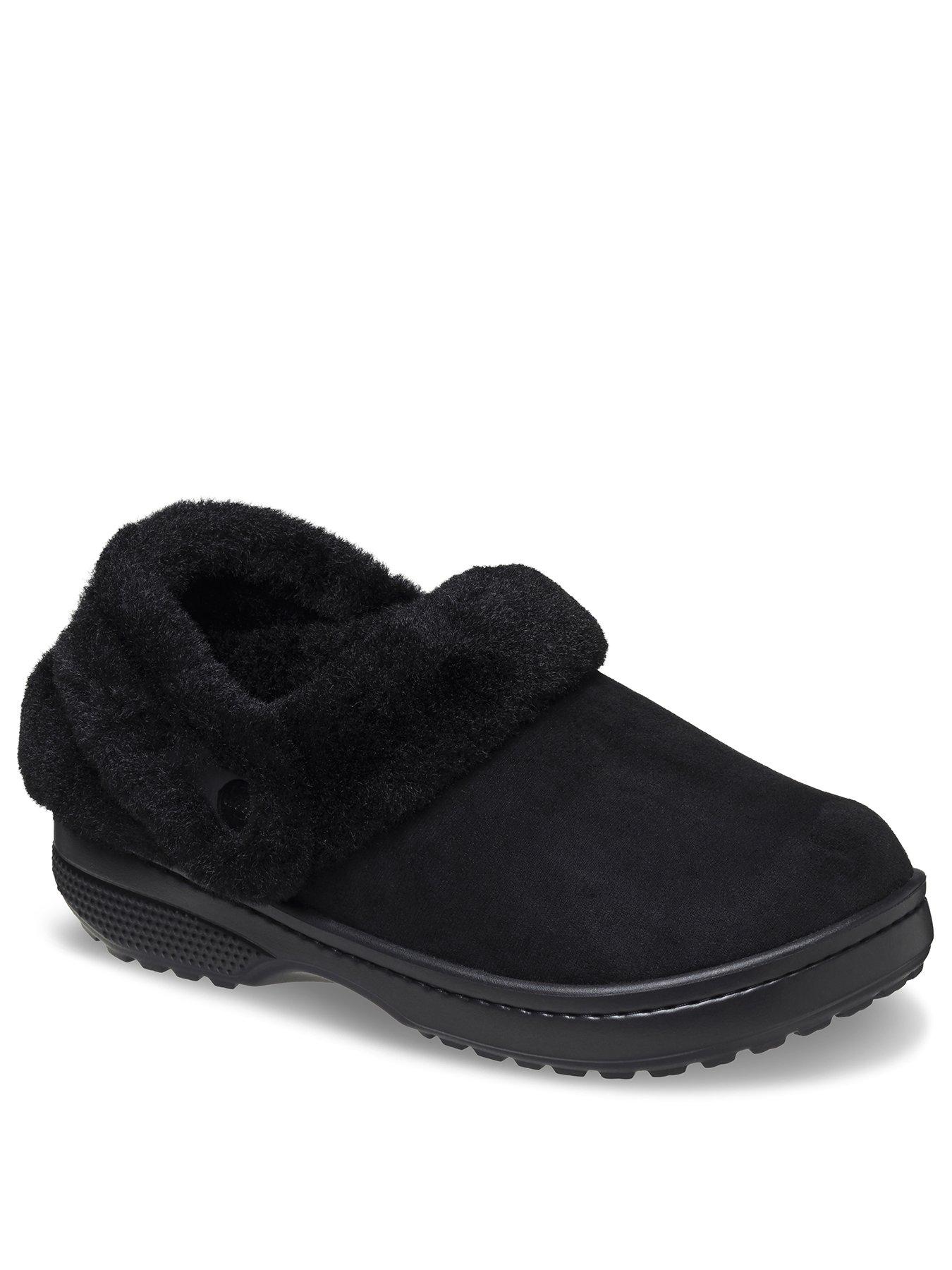 Image 2 of 7 of Crocs Junior classic Unfurgetable Faux Suede Clog - Black