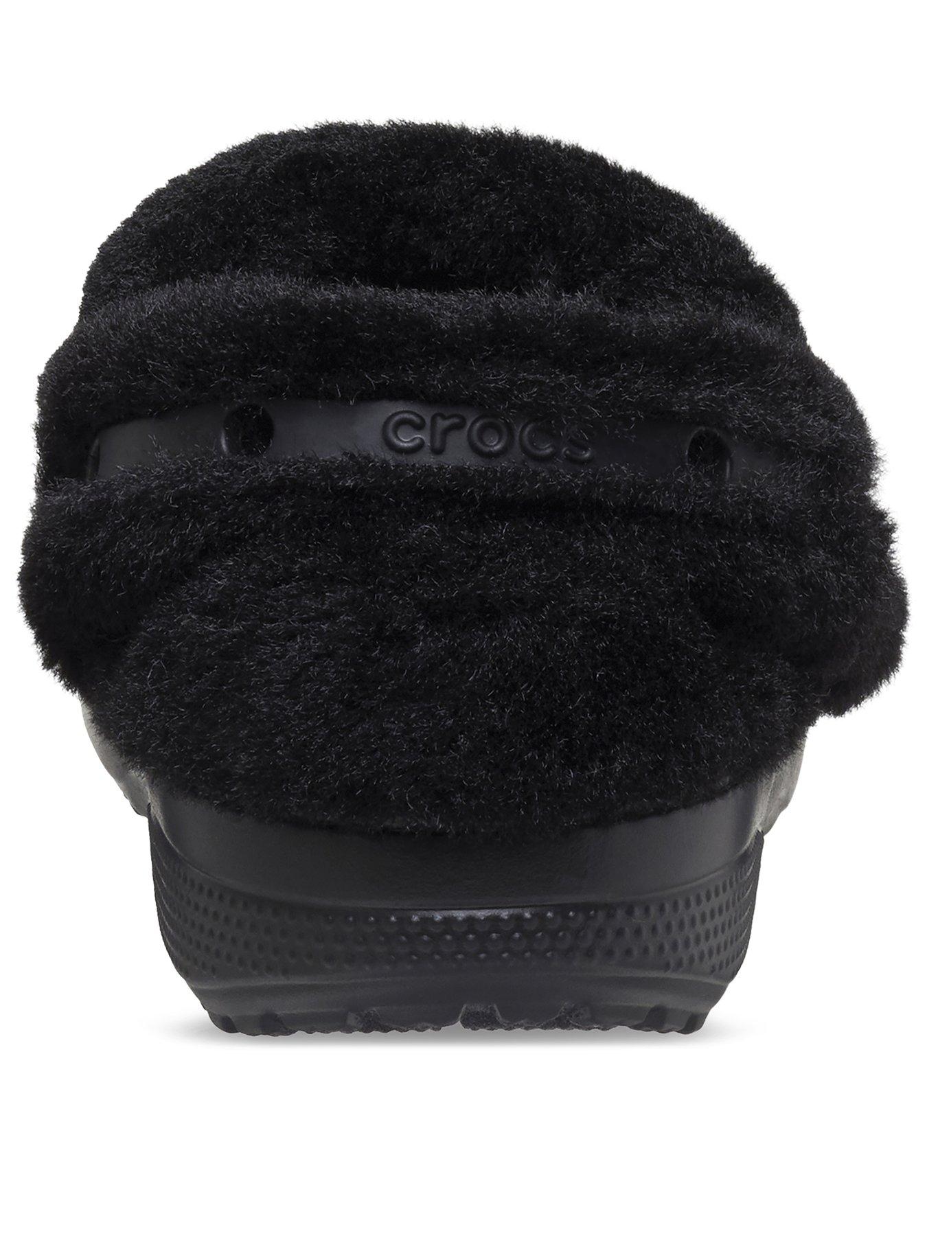 Image 3 of 7 of Crocs Junior classic Unfurgetable Faux Suede Clog - Black