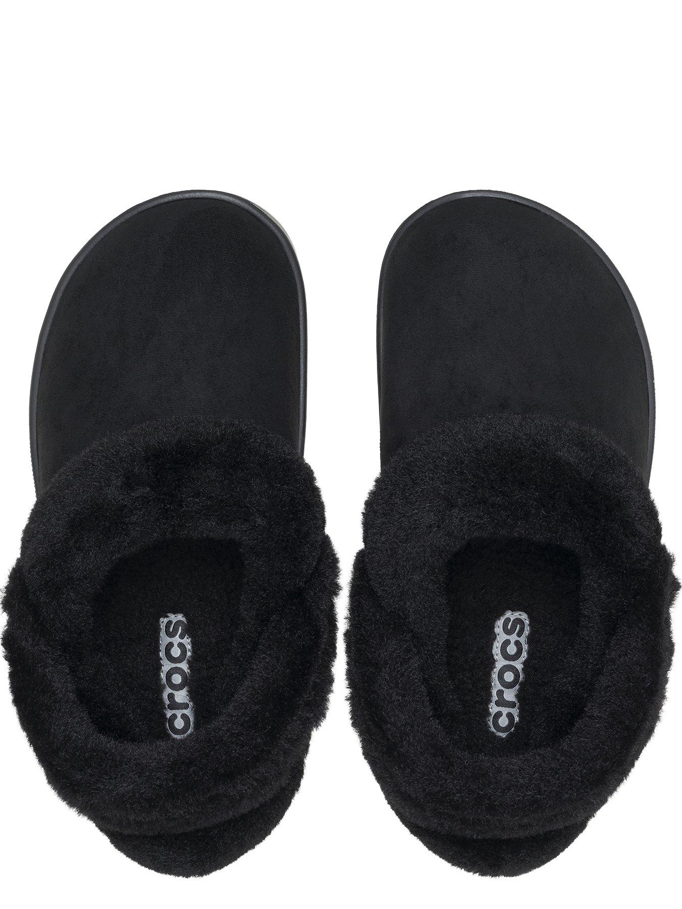 Image 4 of 7 of Crocs Junior classic Unfurgetable Faux Suede Clog - Black