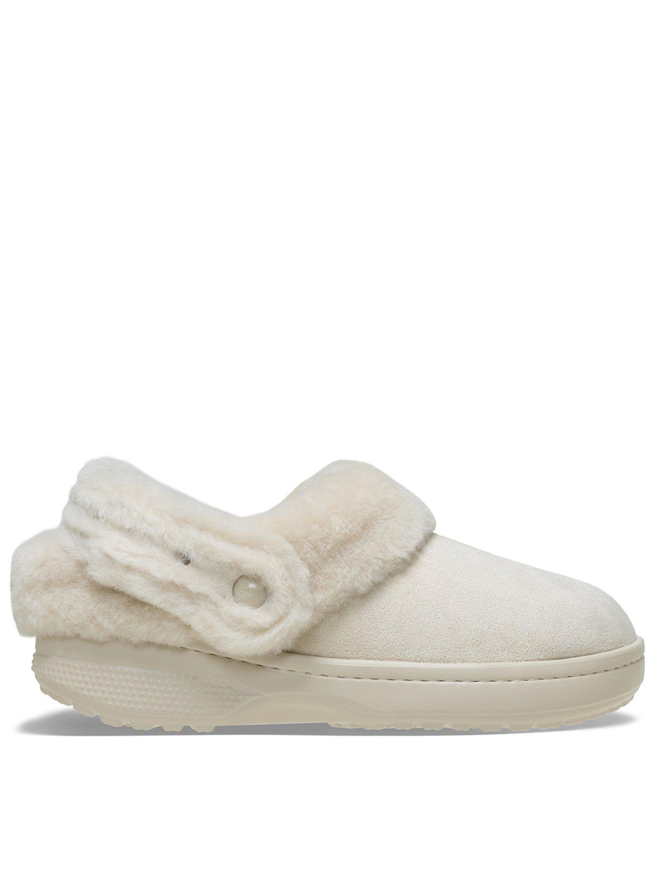 Image 1 of 7 of Crocs Junior classic Unfurgetable Faux Suede Clog - Sandstone