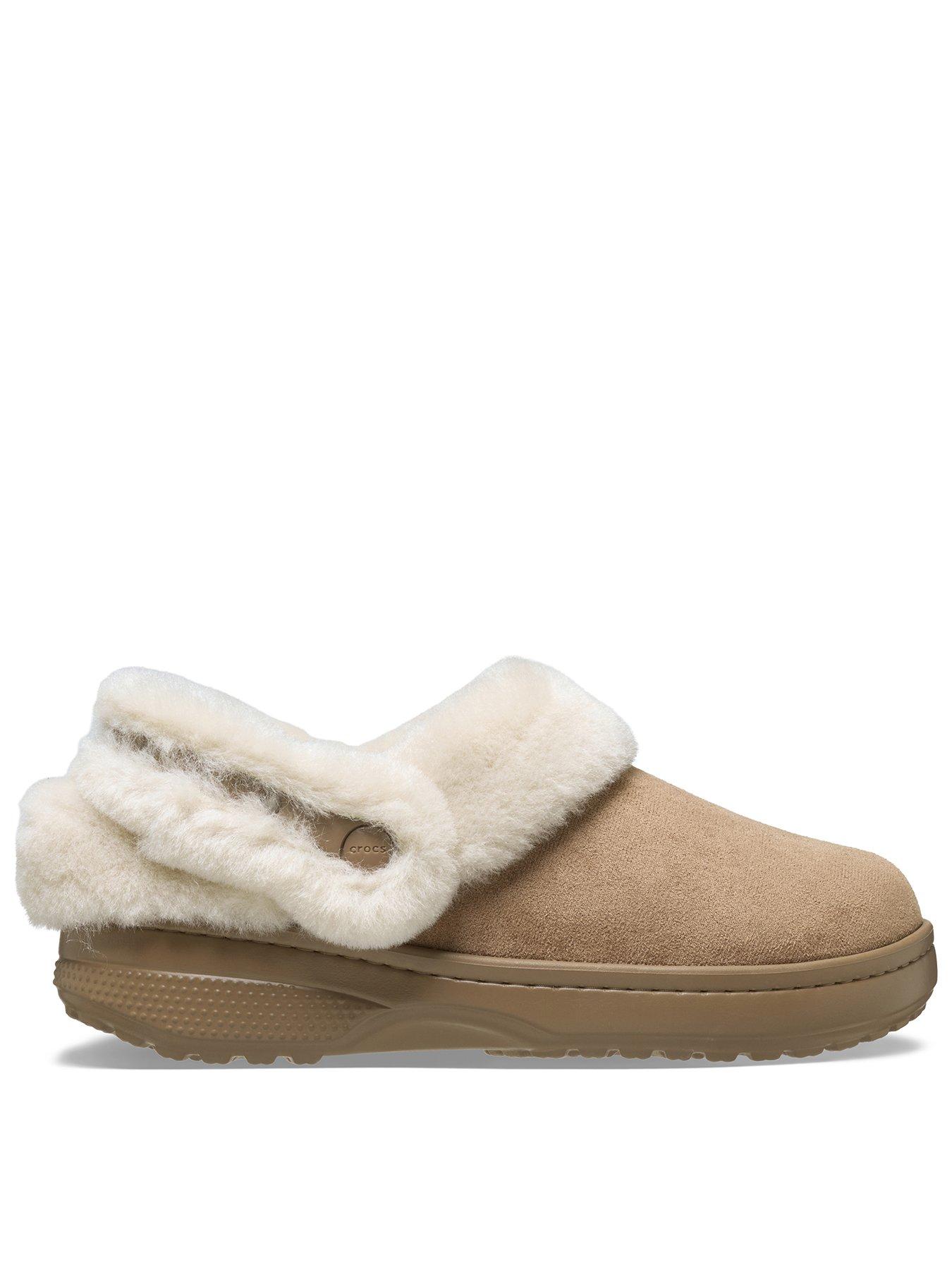 Image 1 of 7 of Crocs Junior classic Unfurgetable Faux Suede Clog - Sepia