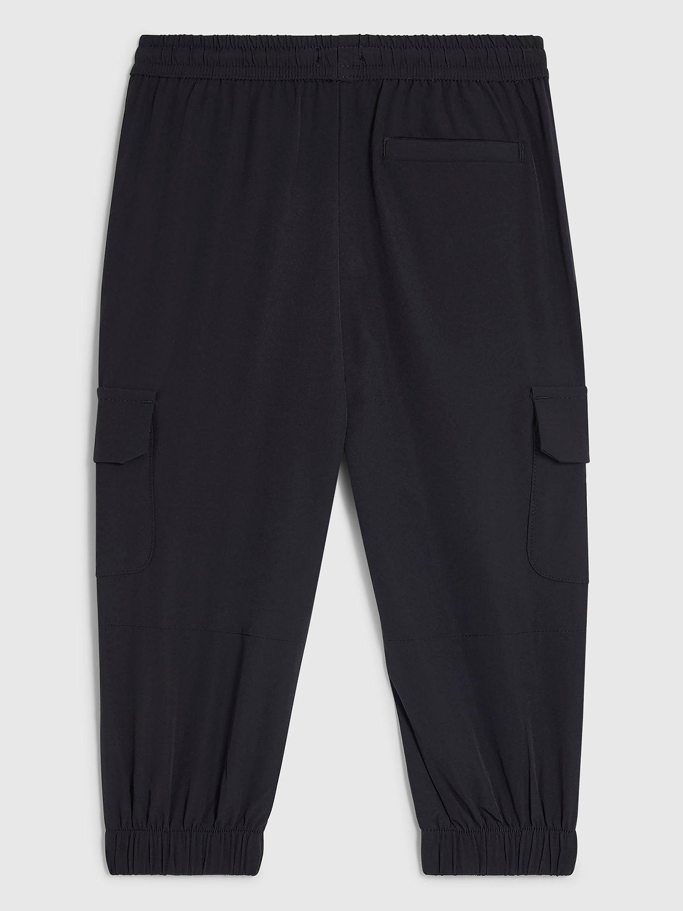 Image 2 of 4 of River Island Mini Boys Tech Pocket Cargo Trousers - Black
