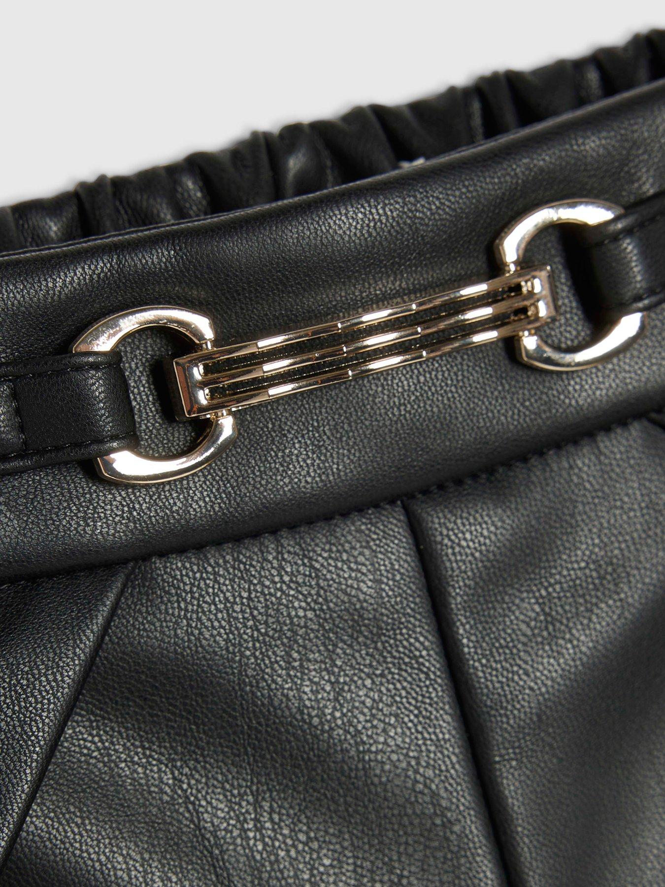 Image 3 of 4 of River Island Girls Faux Leather Tulip Pleated Shorts - Black