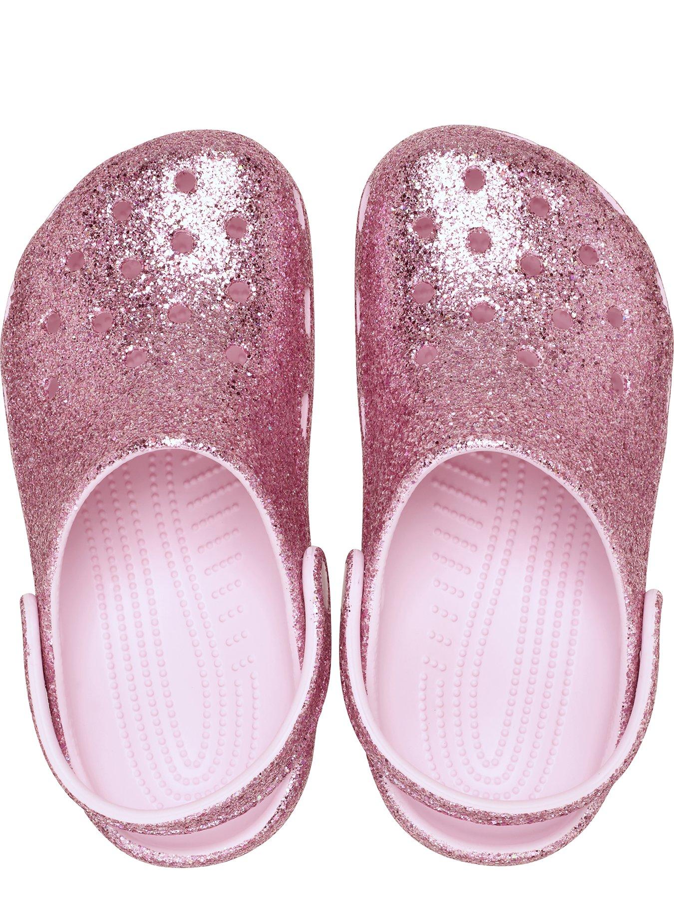 Image 3 of 6 of Crocs Kids Classic Chunky Glitter Clog - Pink Milk