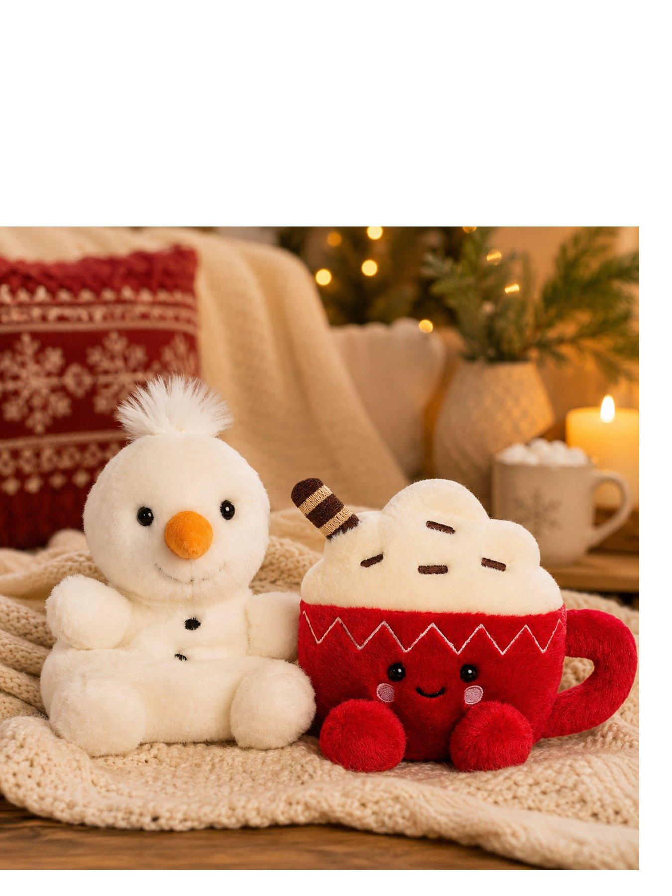 Image 1 of 3 of AURORA Palm-Sized Cocoa &amp; Snowman Soft Toy Set